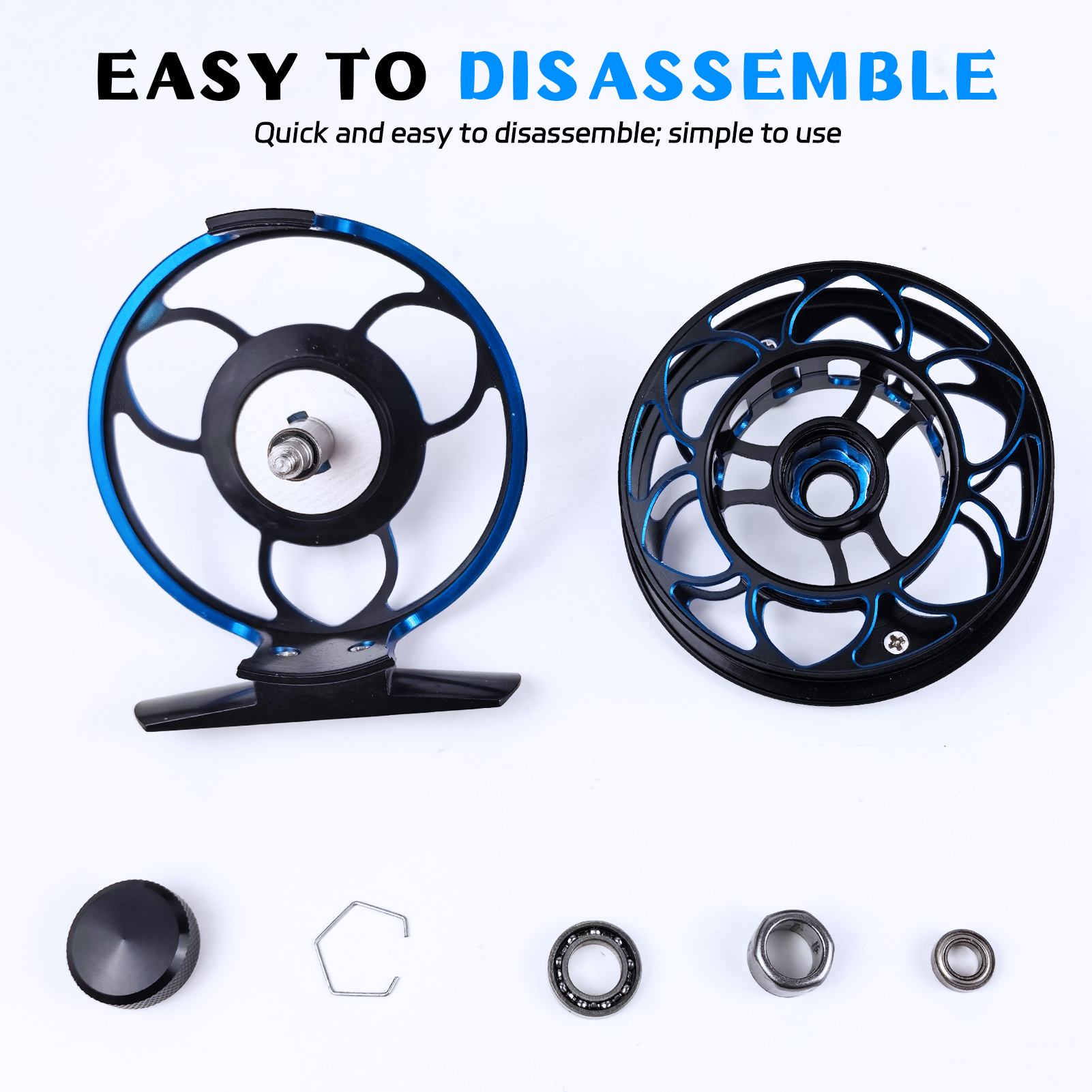 FREE FISHER Fly Fishing Reels,Ultralight Aluminium 50/60/70 2+1BB,All Metal  Fishing Fly Reel,CNC Machine System Casting Wheel  