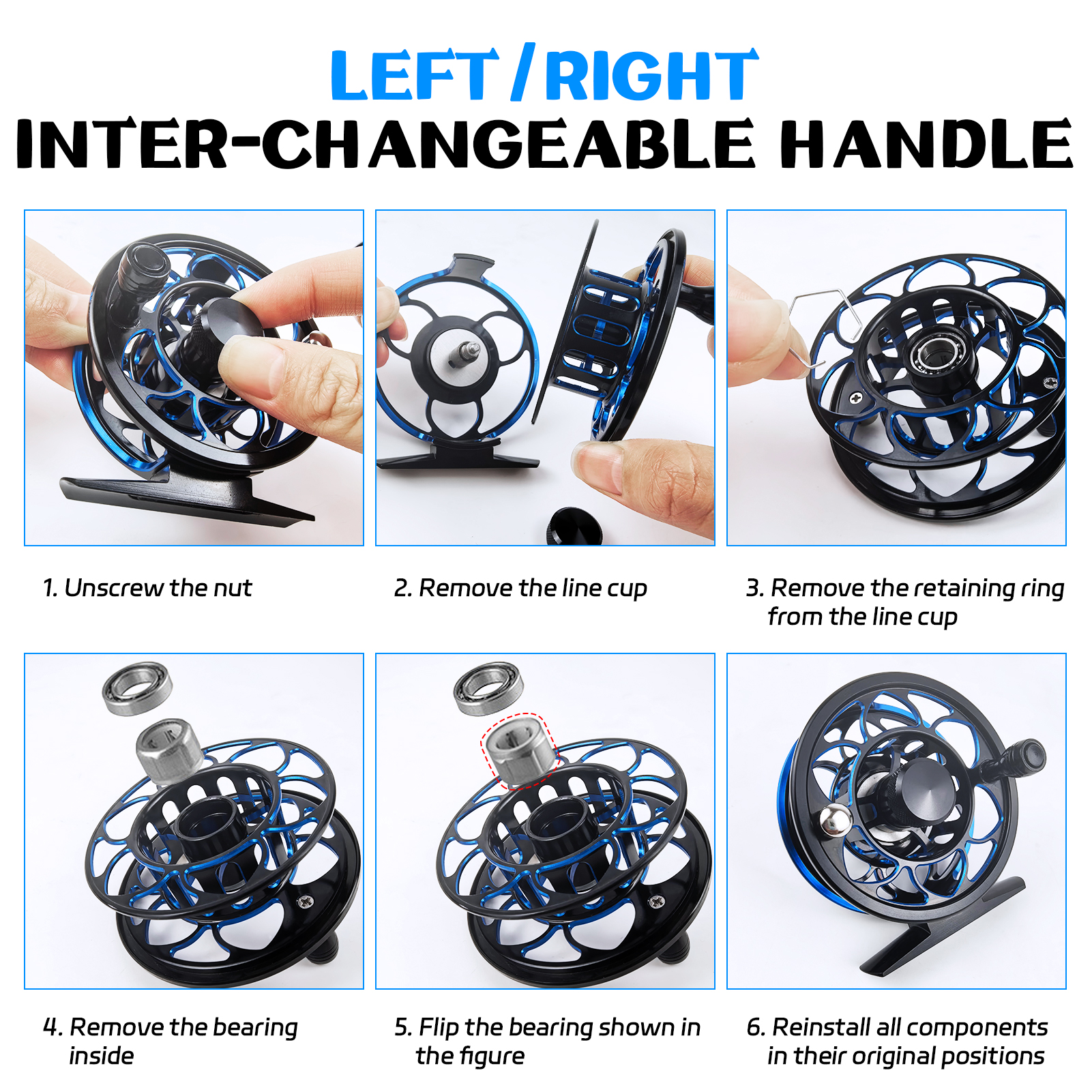 FREE FISHER Fly Fishing Reels,Ultralight Aluminium 50/60/70 2+1BB,All Metal  Fishing Fly Reel,CNC Machine System Casting Wheel  