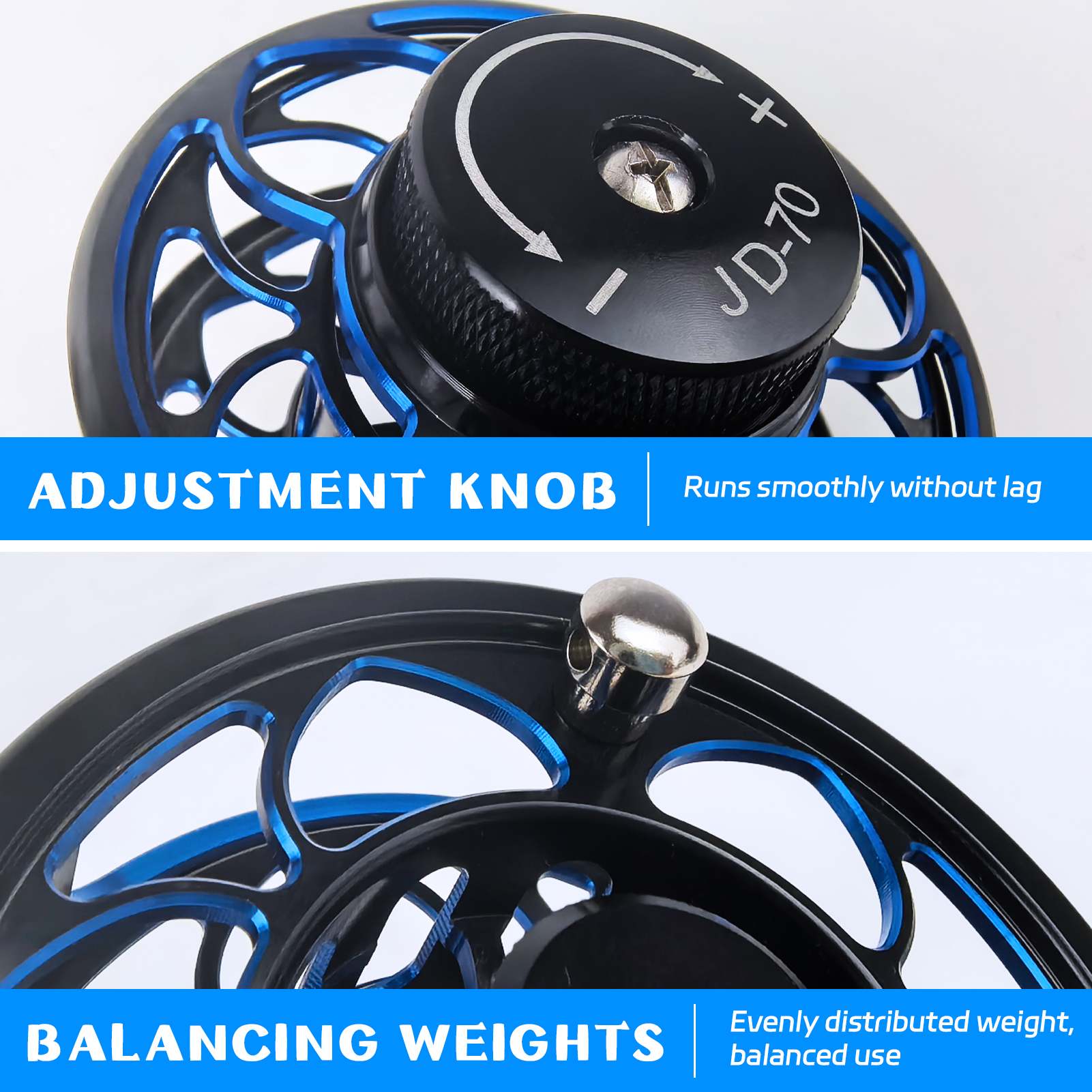 FREE FISHER Fly Fishing Reels,Ultralight Aluminium 50/60/70 2+1BB,All Metal  Fishing Fly Reel,CNC Machine System Casting Wheel  