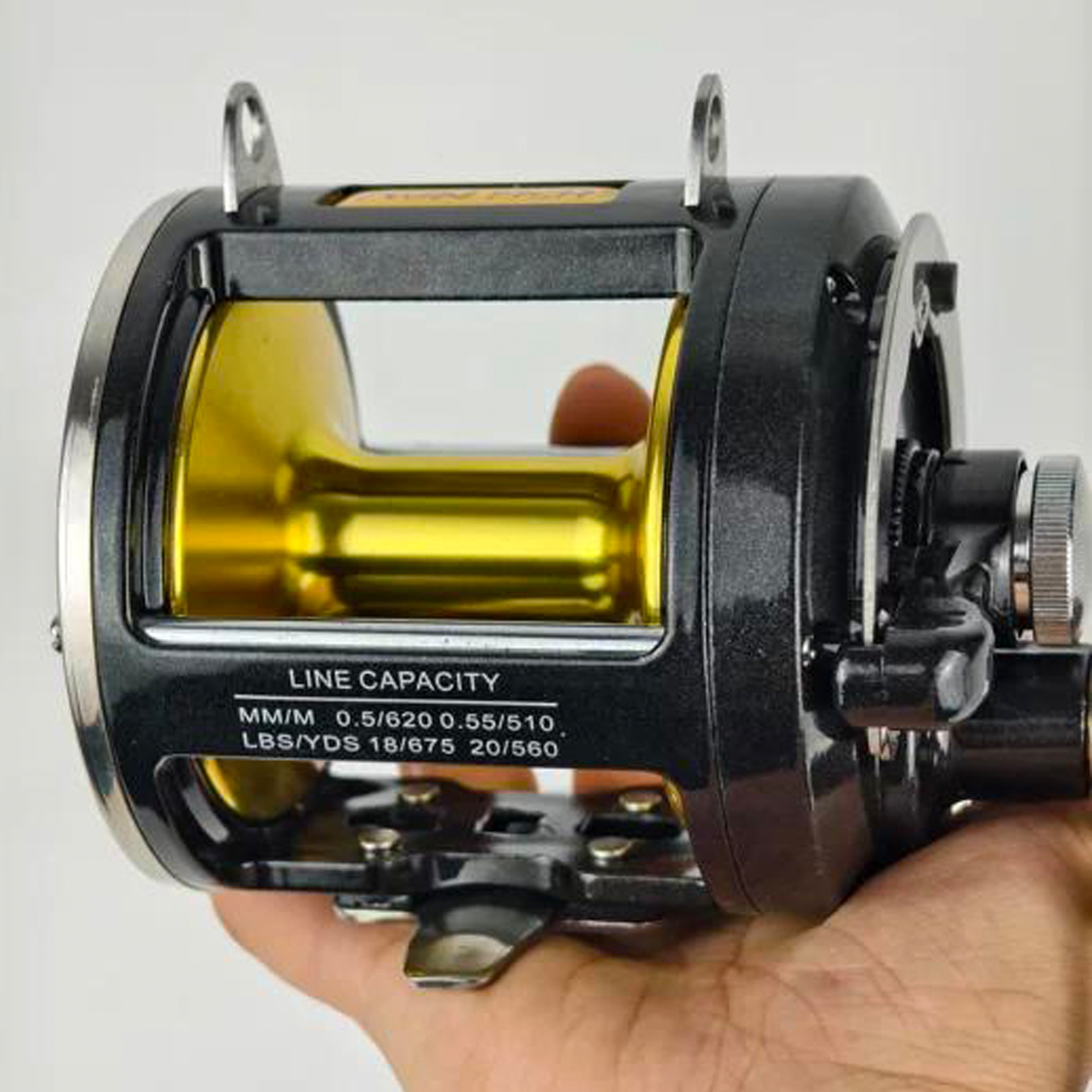 FREE FISHER Trolling Casting Reel,TR12000 Saltwater Metal Boat Fishing Drum Wheel,Right Hand Speed Ratio 3.4:1 Sea Fishing Reels 