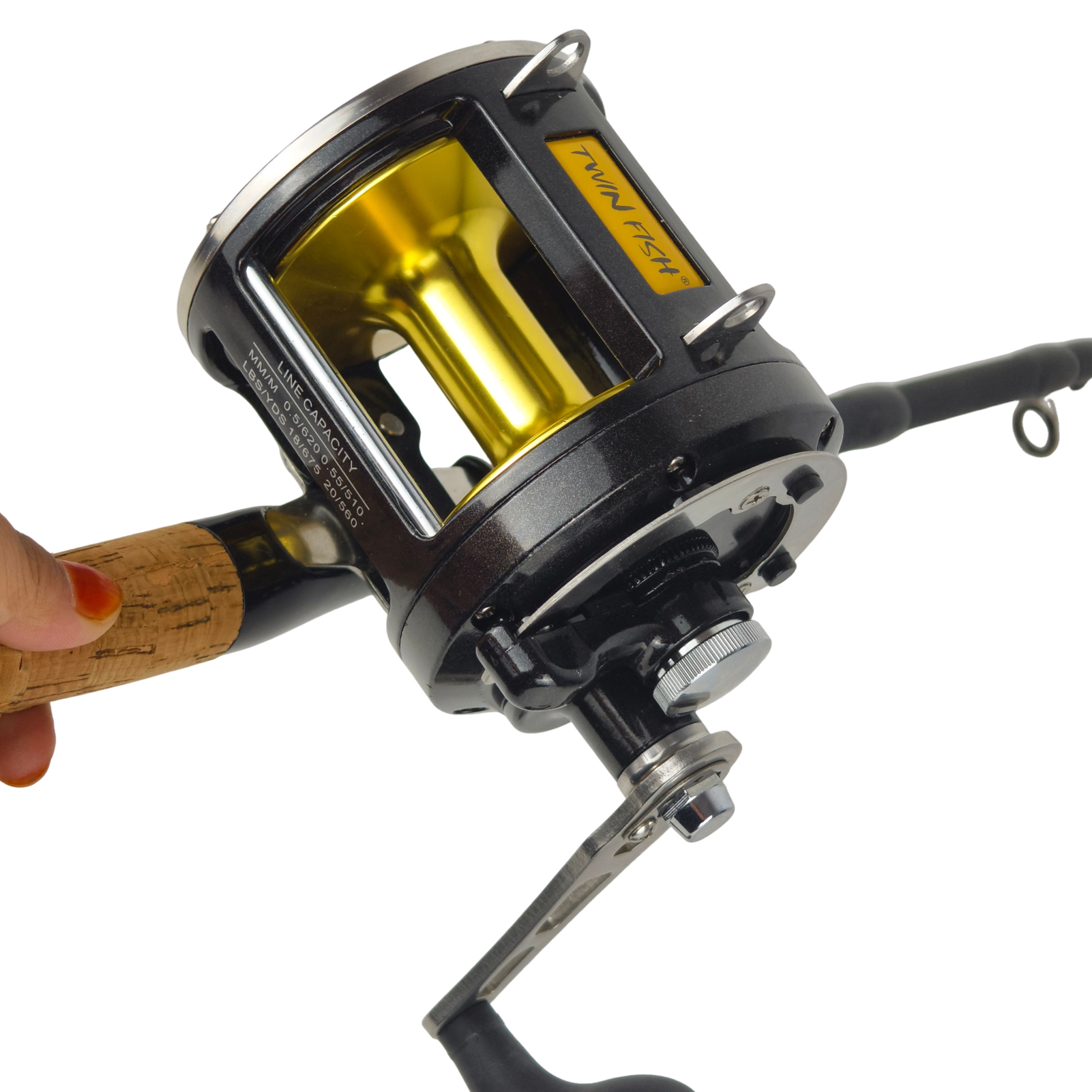 FREE FISHER Trolling Casting Reel,TR12000 Saltwater Metal Boat Fishing Drum Wheel,Right Hand Speed Ratio 3.4:1 Sea Fishing Reels 