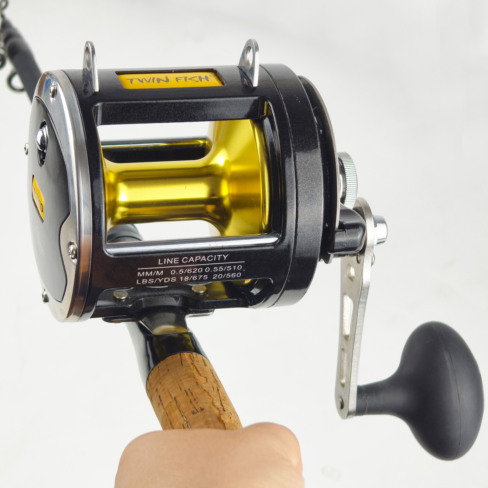 FREE FISHER Trolling Casting Reel,TR12000 Saltwater Metal Boat Fishing Drum Wheel,Right Hand Speed Ratio 3.4:1 Sea Fishing Reels 