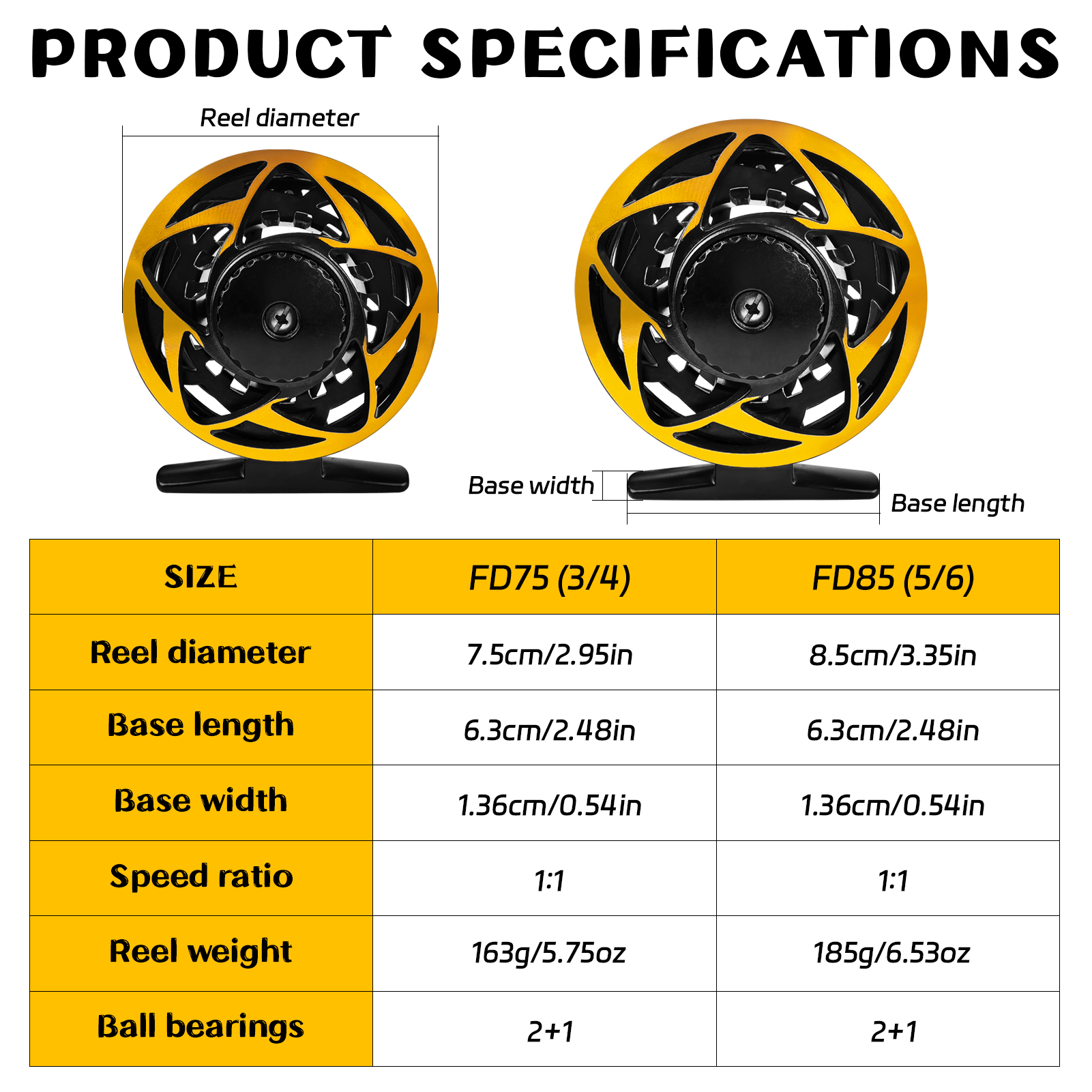 FREE FISHER Fly Fishing Reel,3/4WT 5/6 WT Aluminum Alloy Fly Wheels,2+1BB Carp Fishing Double-Color Metal Spool Freshwater Reels 