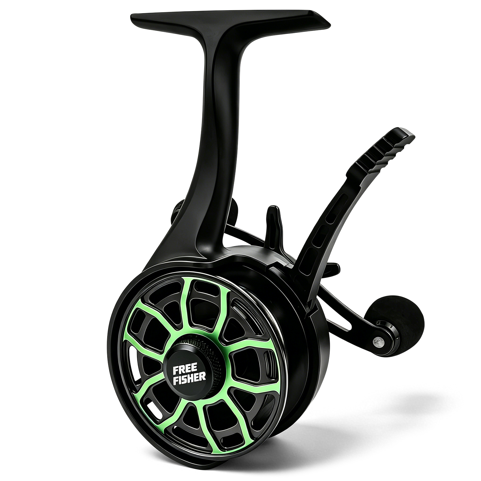 FREE FISHER Ice Fishing Reel,3.2:1 Gear Ratio Metal Spool Winter Fishing Reels,Left/Right Hand Smooth 3+1BB Inline Raft Wheel