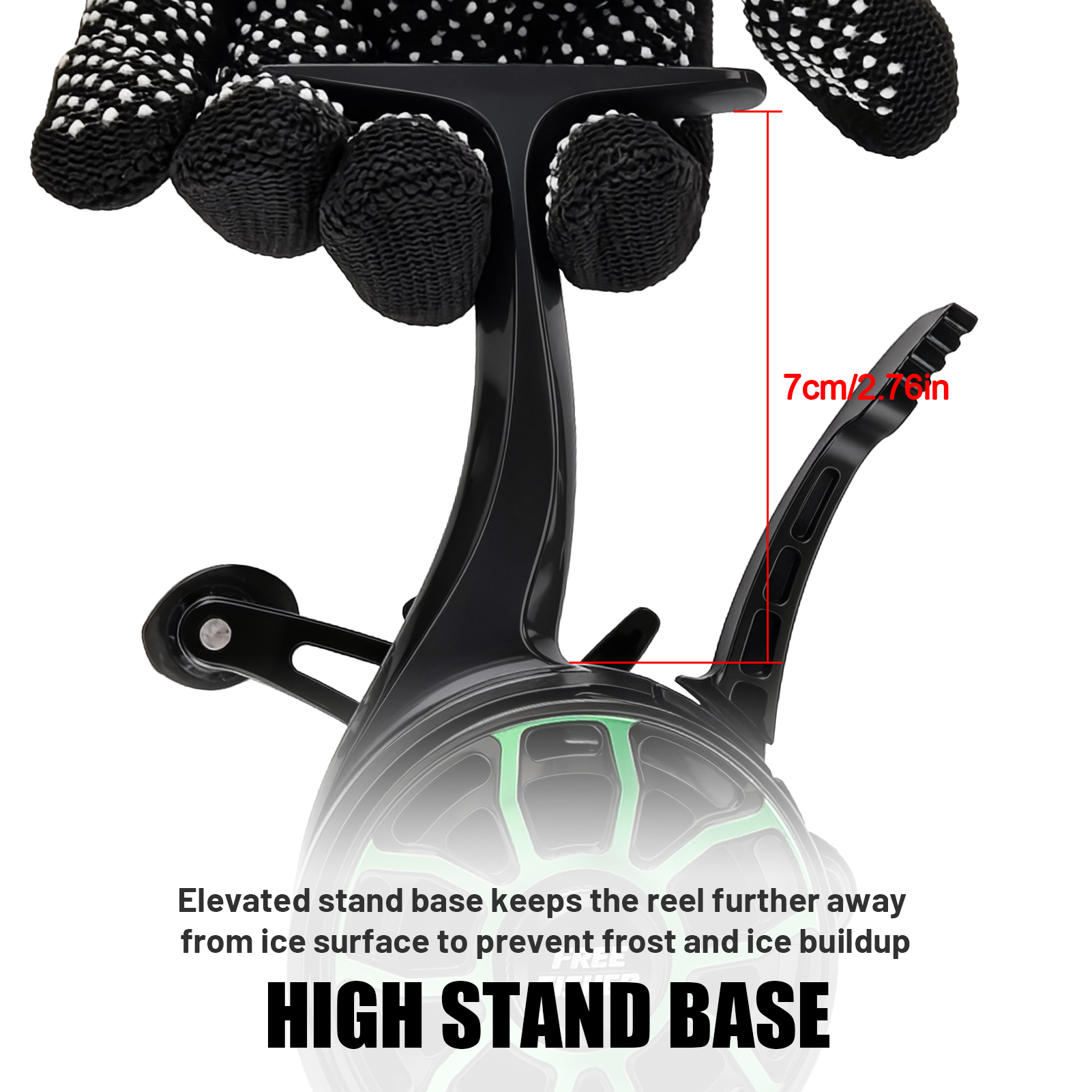 FREE FISHER Ice Fishing Reel,3.2:1 Gear Ratio Metal Spool Winter Fishing Reels,Left/Right Hand Smooth 3+1BB Inline Raft Wheel
