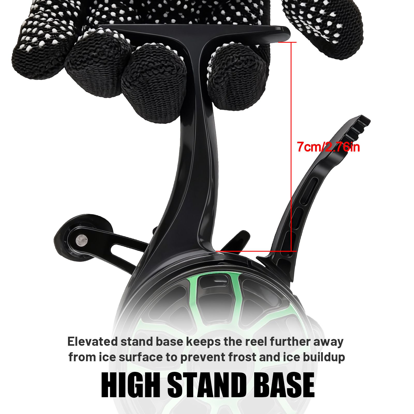 FREE FISHER Ice Fishing Reel,3.2:1 Gear Ratio Metal Spool Winter Fishing Reels,Left/Right Hand Smooth 3+1BB Inline Raft Wheel