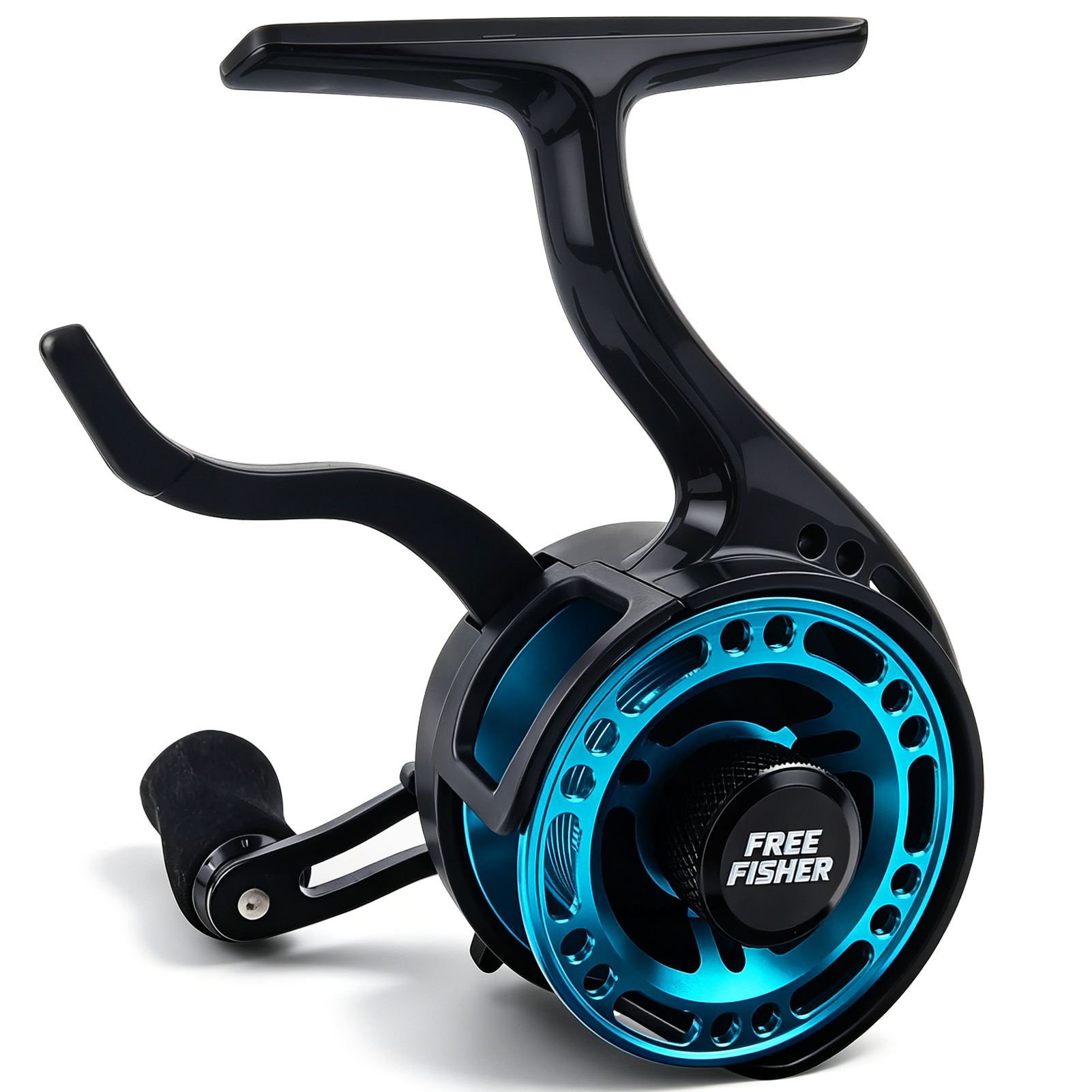 FREE FISHER Mini Ice Fishing Reel,3+1BB Inline Raft Wheel,Gear Ratio 2.6:1 Metal Spool Left/Right Hand Smooth Winter Fishing Reels