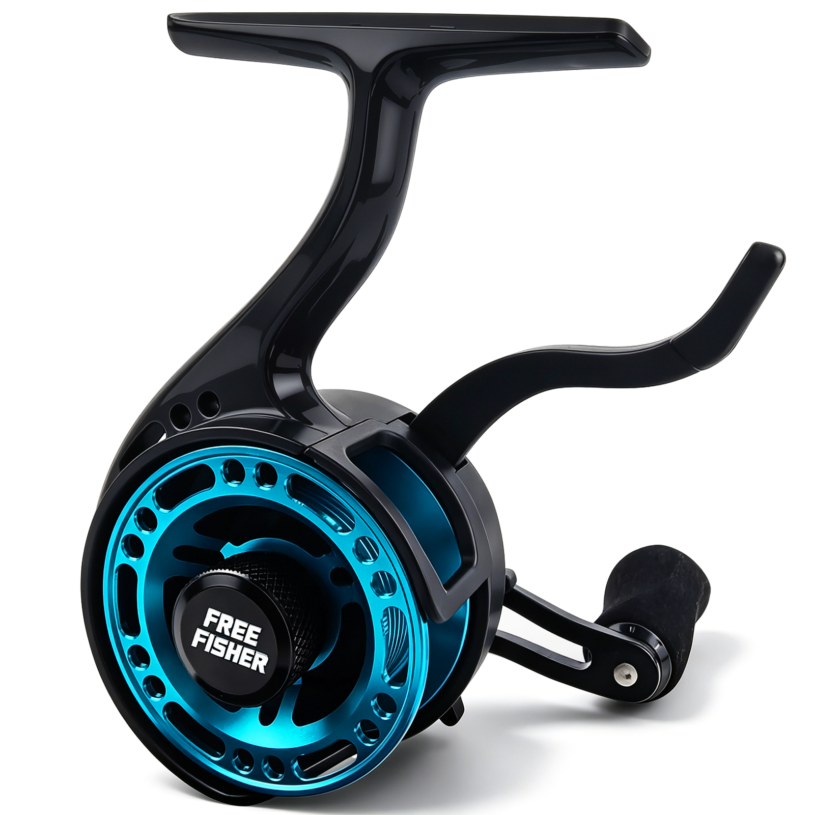 FREE FISHER Mini Ice Fishing Reel,3+1BB Inline Raft Wheel,Gear Ratio 2.6:1 Metal Spool Left/Right Hand Smooth Winter Fishing Reels