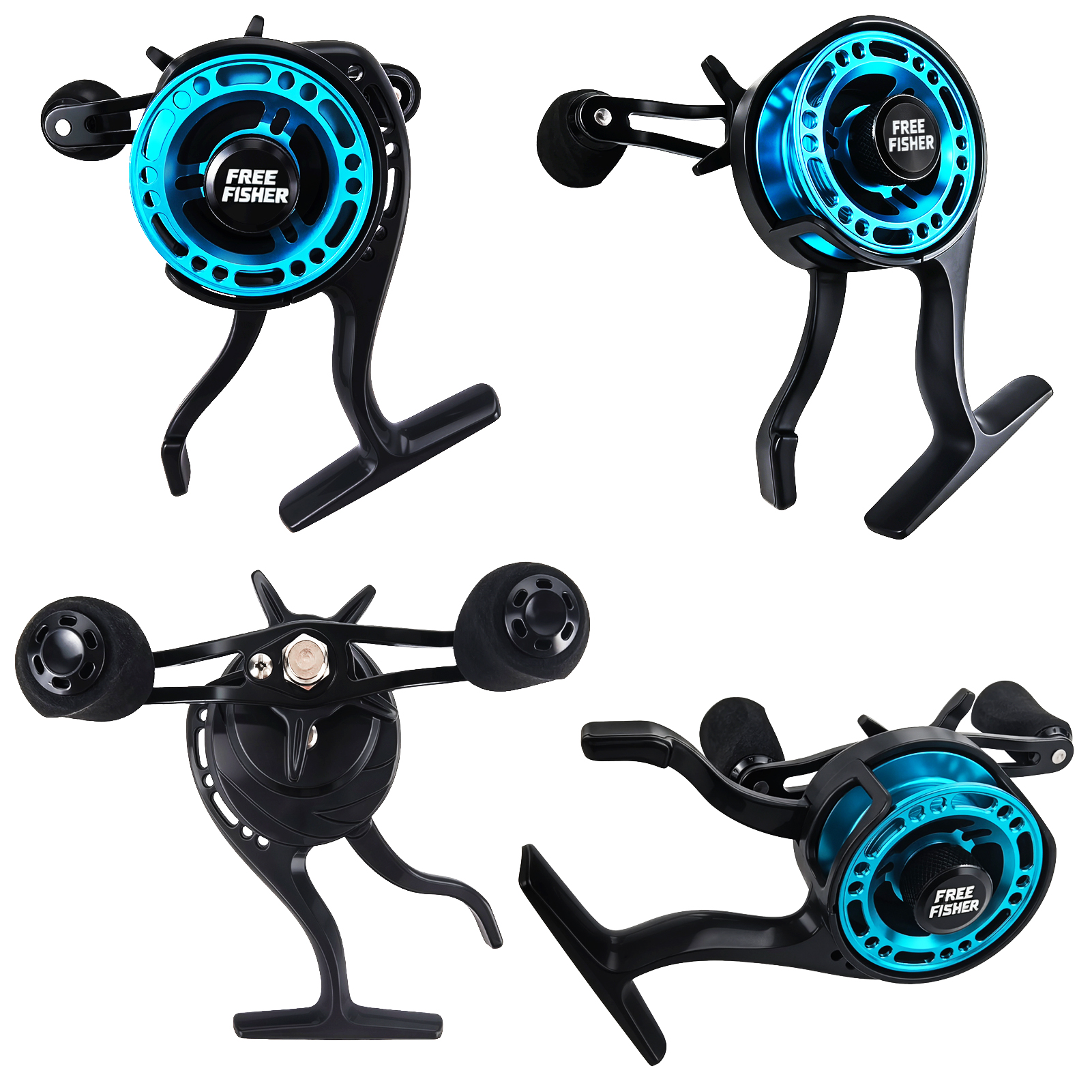 FREE FISHER Mini Ice Fishing Reel,3+1BB Inline Raft Wheel,Gear Ratio 2.6:1 Metal Spool Left/Right Hand Smooth Winter Fishing Reels