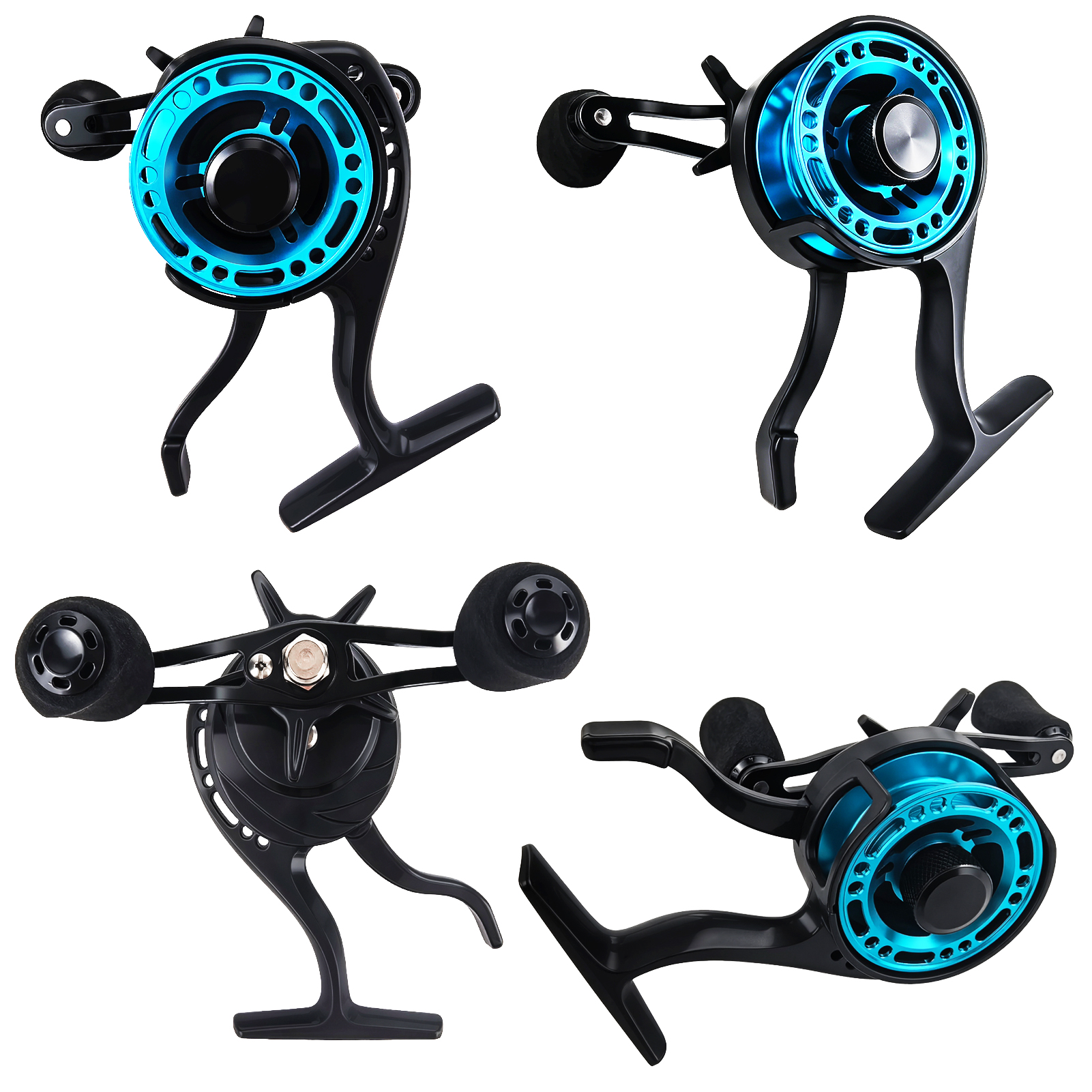 FREE FISHER Mini Ice Fishing Reel,3+1BB Inline Raft Wheel,Gear Ratio 2.6:1 Metal Spool Left/Right Hand Smooth Winter Fishing Reels