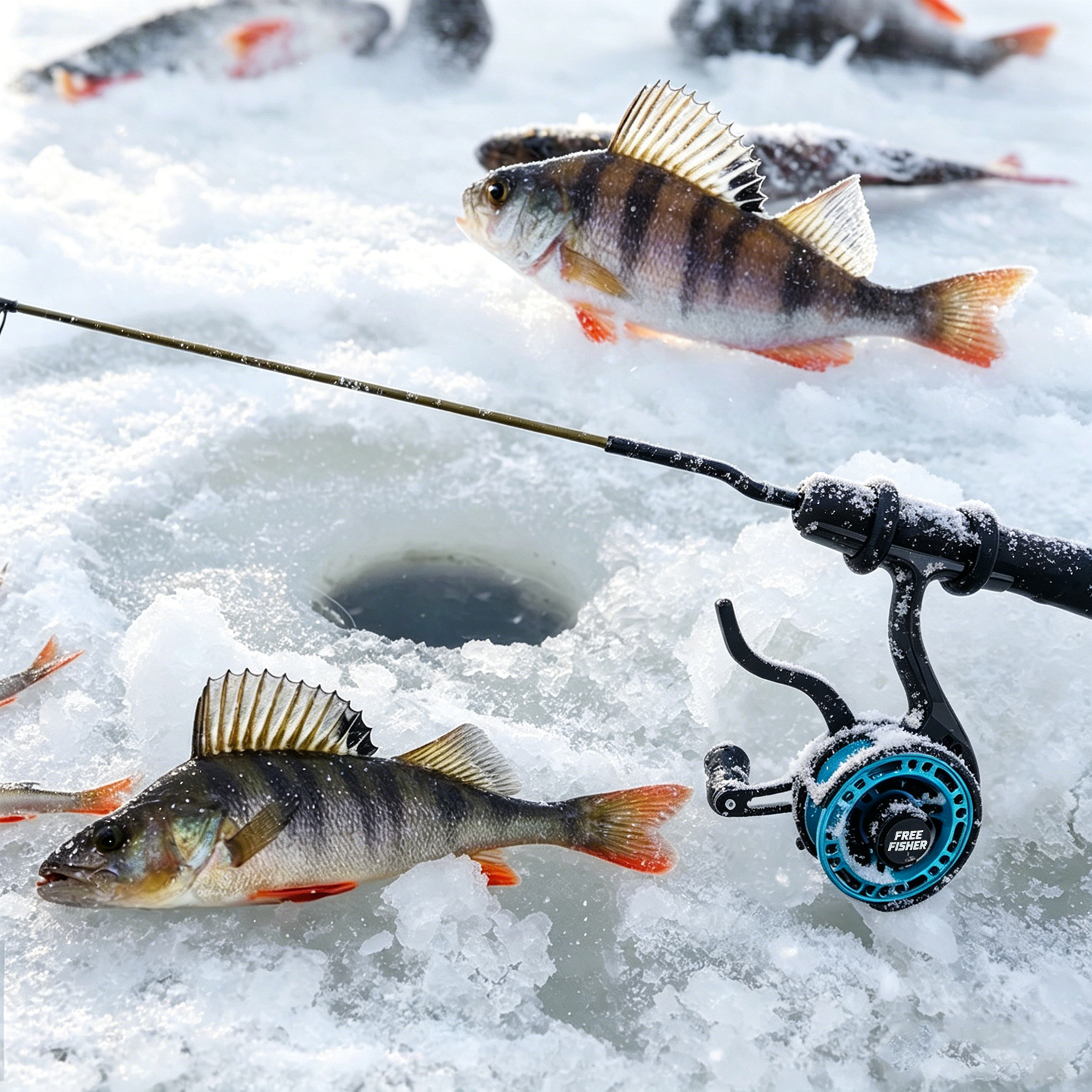 FREE FISHER Mini Ice Fishing Reel,3+1BB Inline Raft Wheel,Gear Ratio 2.6:1 Metal Spool Left/Right Hand Smooth Winter Fishing Reels