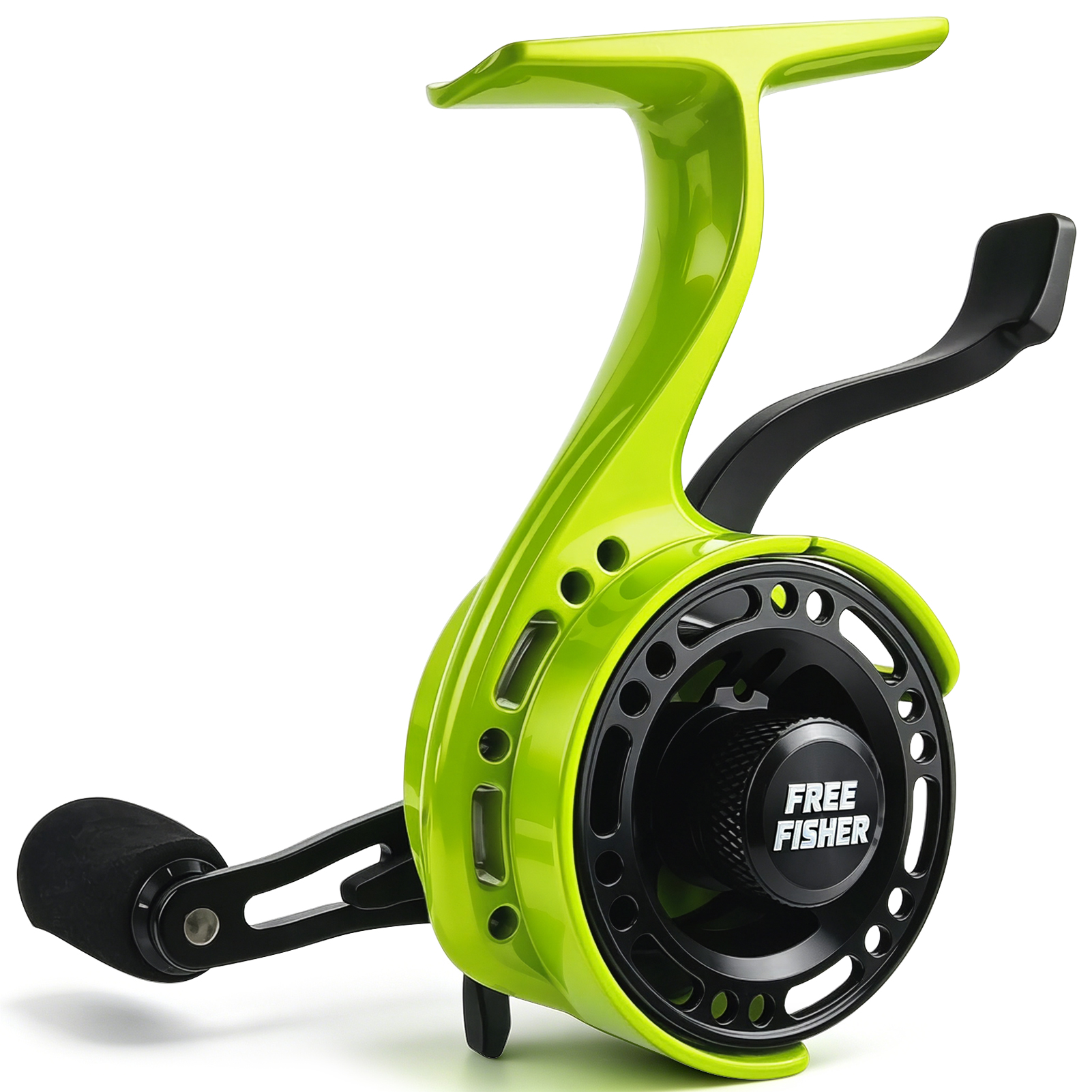 FREE FISHER Mini Ice Fishing Reel,3+1BB Inline Raft Wheel,Gear Ratio 2.6:1 Metal Spool Left/Right Hand Smooth Winter Fishing Reels