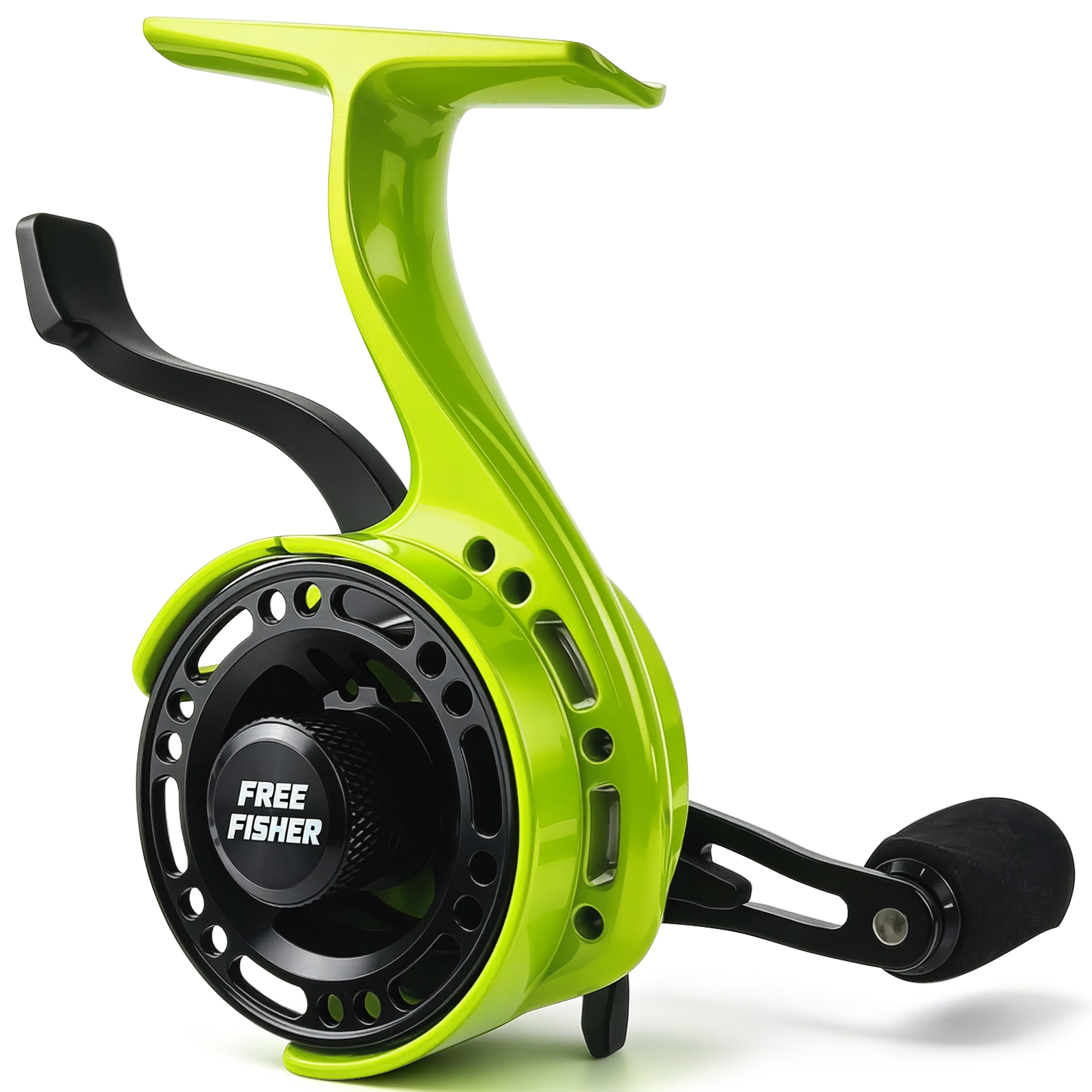 FREE FISHER Mini Ice Fishing Reel,3+1BB Inline Raft Wheel,Gear Ratio 2.6:1 Metal Spool Left/Right Hand Smooth Winter Fishing Reels