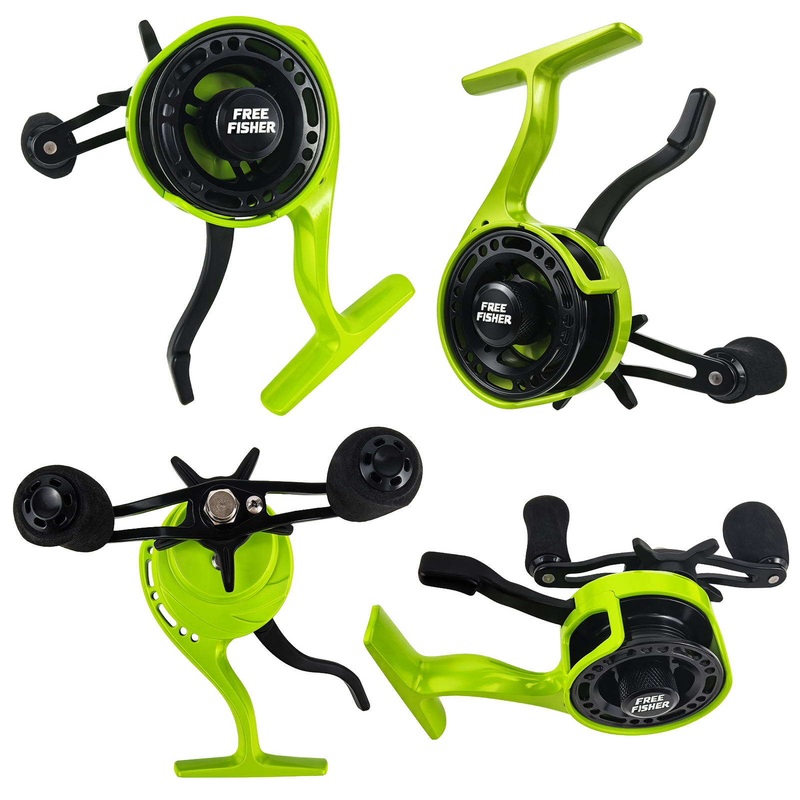 FREE FISHER Mini Ice Fishing Reel,3+1BB Inline Raft Wheel,Gear Ratio 2.6:1 Metal Spool Left/Right Hand Smooth Winter Fishing Reels