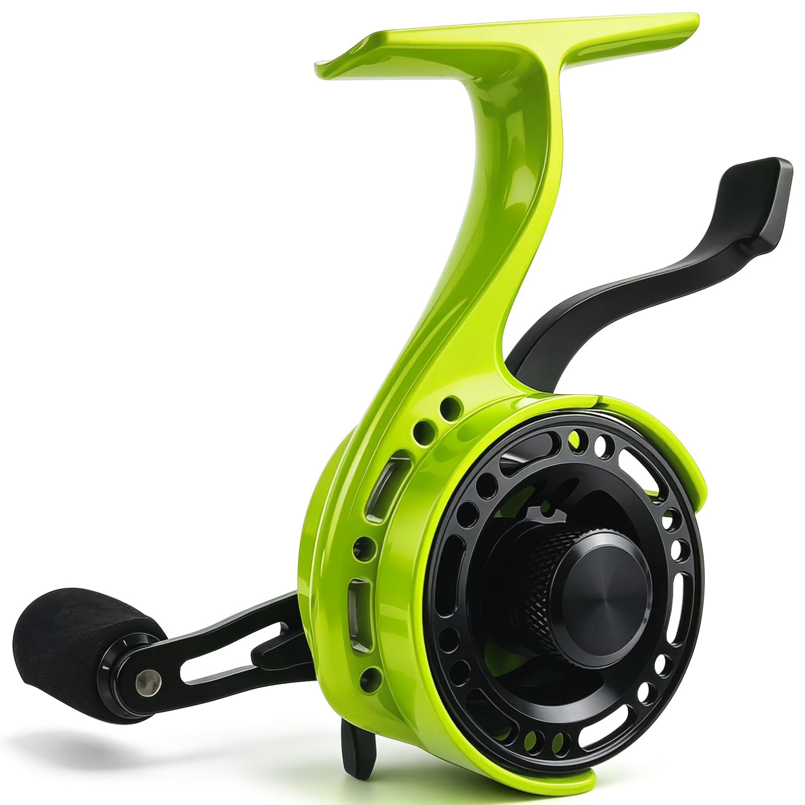 FREE FISHER Mini Ice Fishing Reel,3+1BB Inline Raft Wheel,Gear Ratio 2.6:1 Metal Spool Left/Right Hand Smooth Winter Fishing Reels