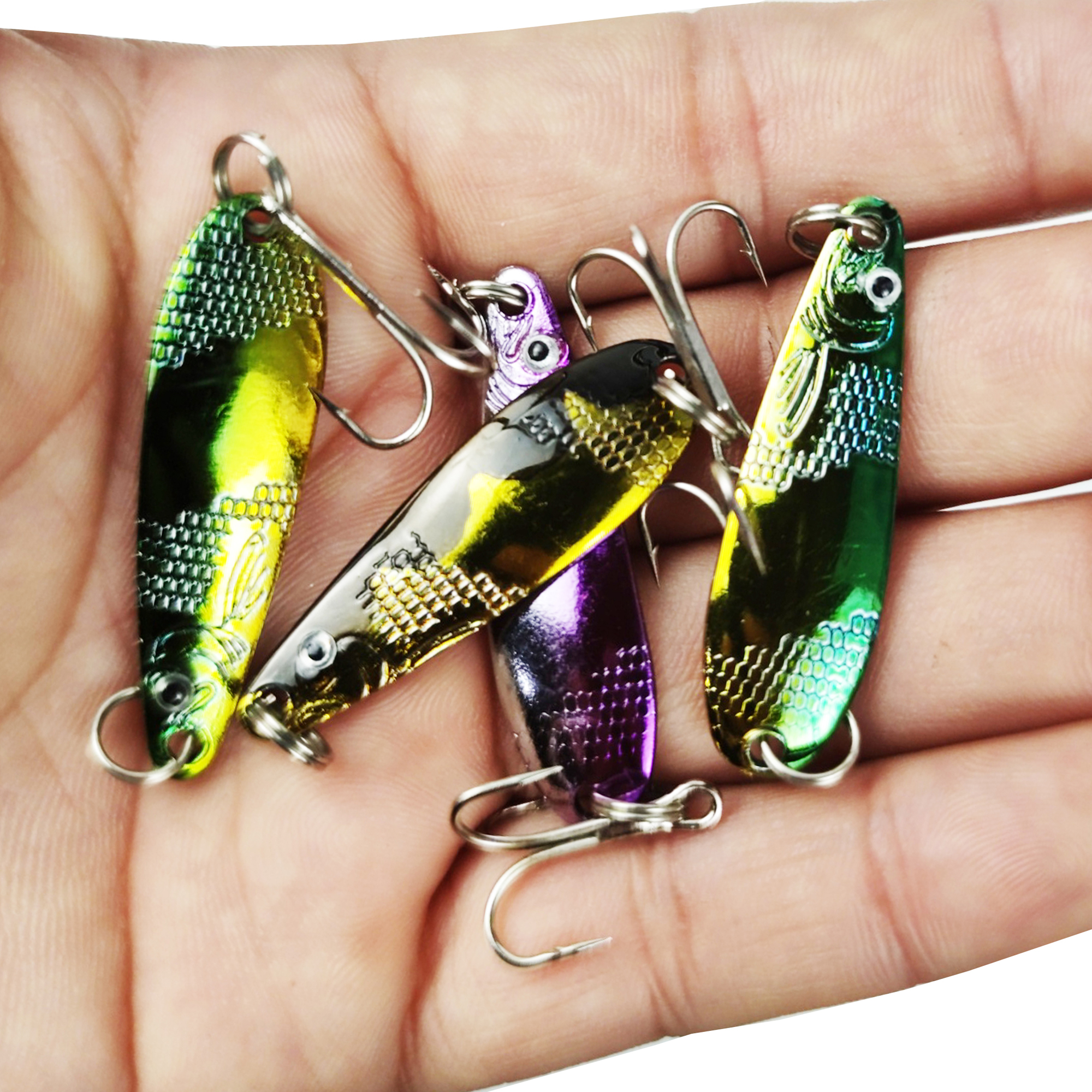 FREE FISHER 30pcs/Set Fishing Spoon Lures Metal Spinner Sequins Fishing Spinnerbaits Artificial Iron Fish Baits for Bass/Pike/Trout/Salmon Pesca