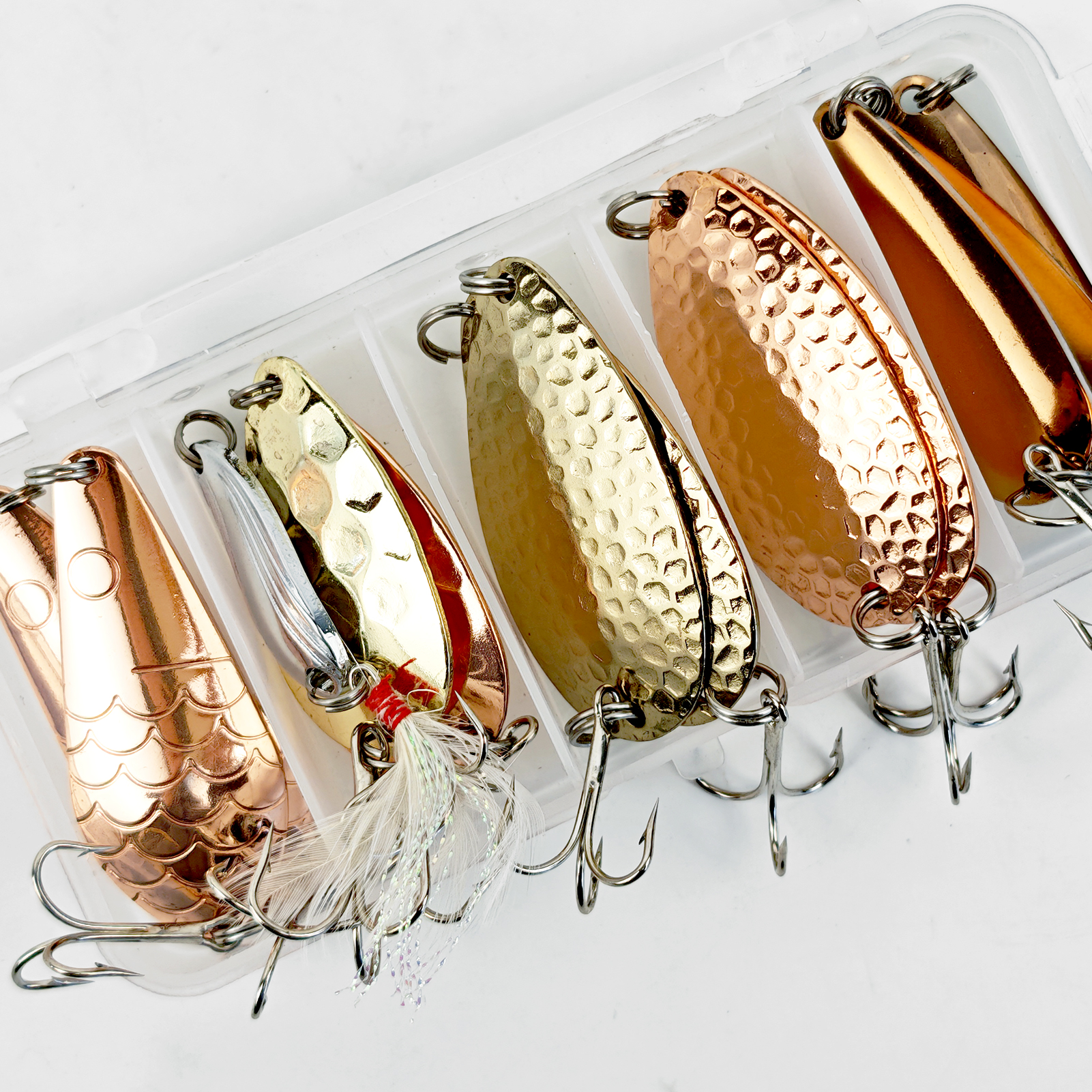 FREE FISHER 12pcs/Lot Fishing Spinnerbaits Set,Mixed Size Metal Spoon Lures,Spinner Baits with Hooks for Bass Pike Salmon Trout 