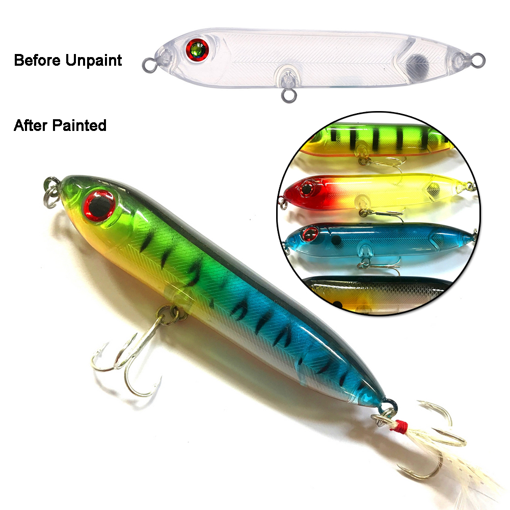 FREE FISHER 20pcs/Lot Fishing Unpainted Baits 10.5cm 10.4g Blank Hard Lures ABS DIY Crankbaits Minnows Popper VIB Pencil Transparent Artificial Baits