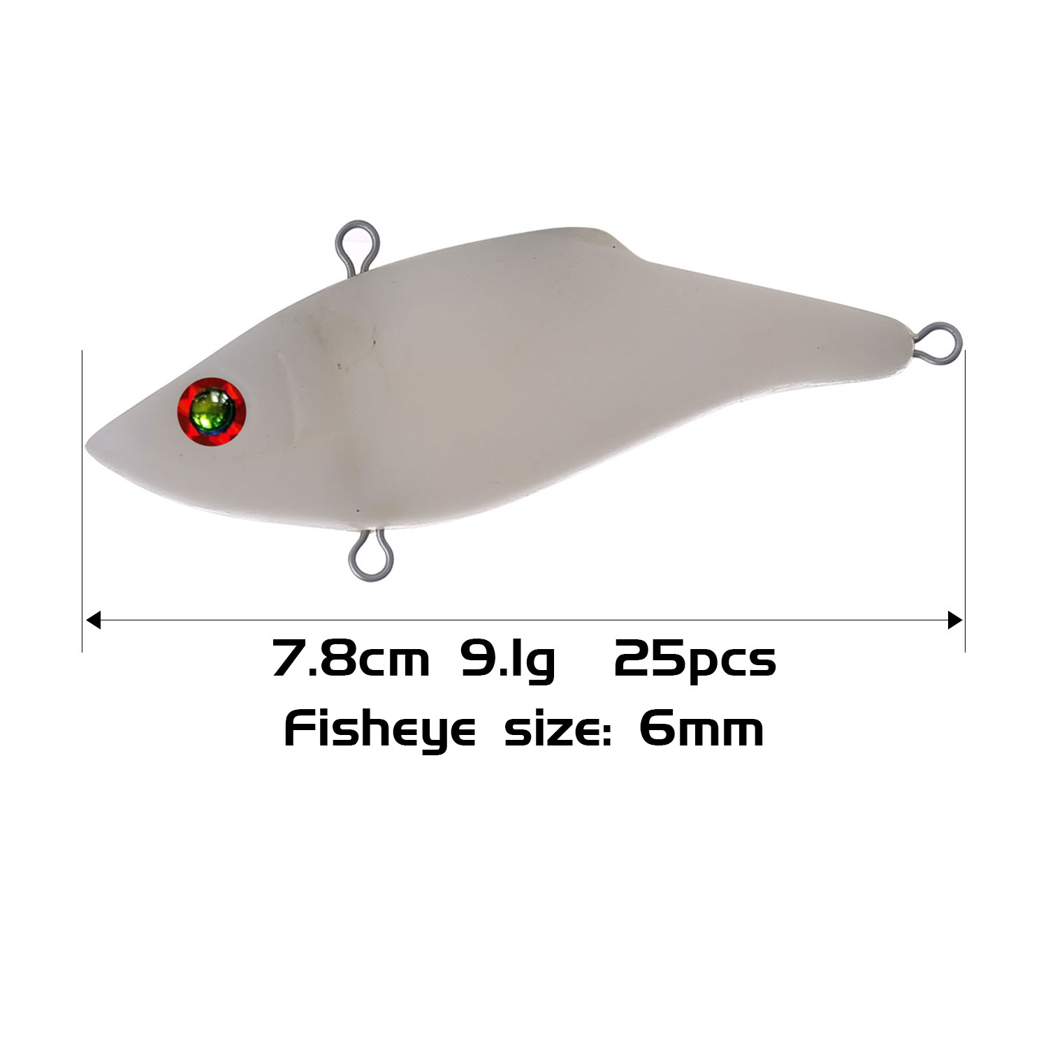 FREE FISHER 25pcs/Lot Clear Fishing VIB Unpainted Lures Set 7.8cm 9.1g DIY Bait Embryo Vibration Blank Plastic Hard Milky White Artificial Baits