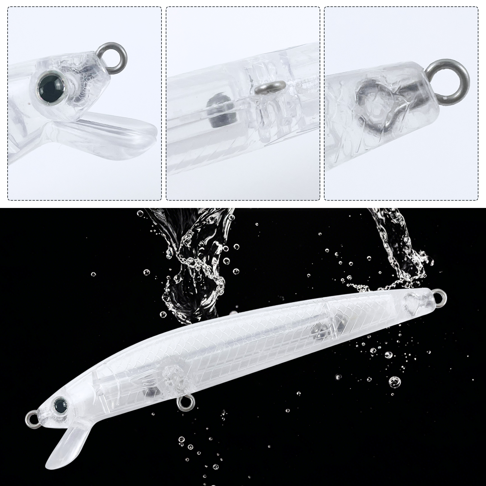 FREE FISHSH Unpainted Lures Kit,30pcs/Lot Fishing Hard Baits,Mixed Minnows VIB Crankbaits Popper,DIY Blank Artificial Fish Baits