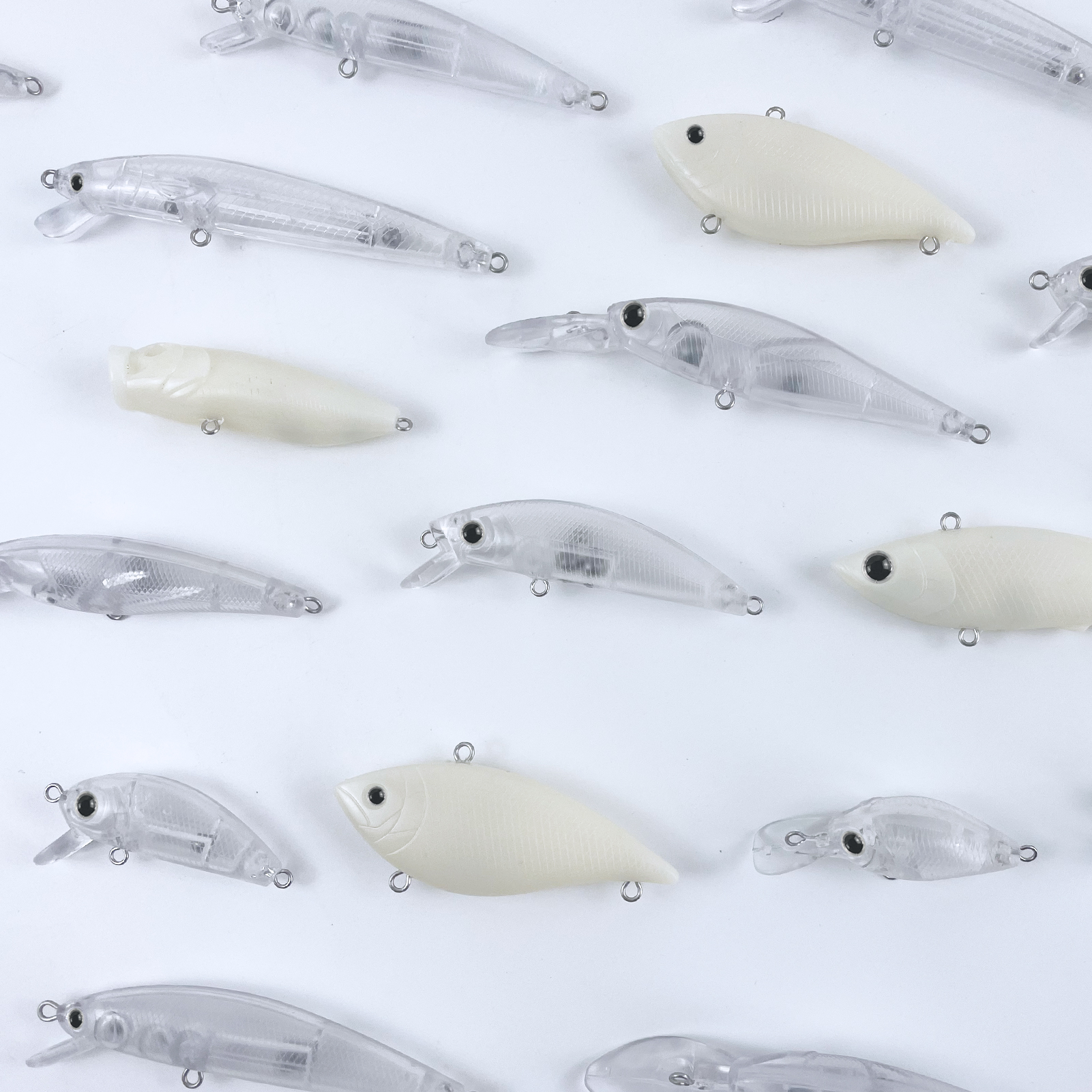 FREE FISHSH Unpainted Lures Kit,30pcs/Lot Fishing Hard Baits,Mixed Minnows VIB Crankbaits Popper,DIY Blank Artificial Fish Baits