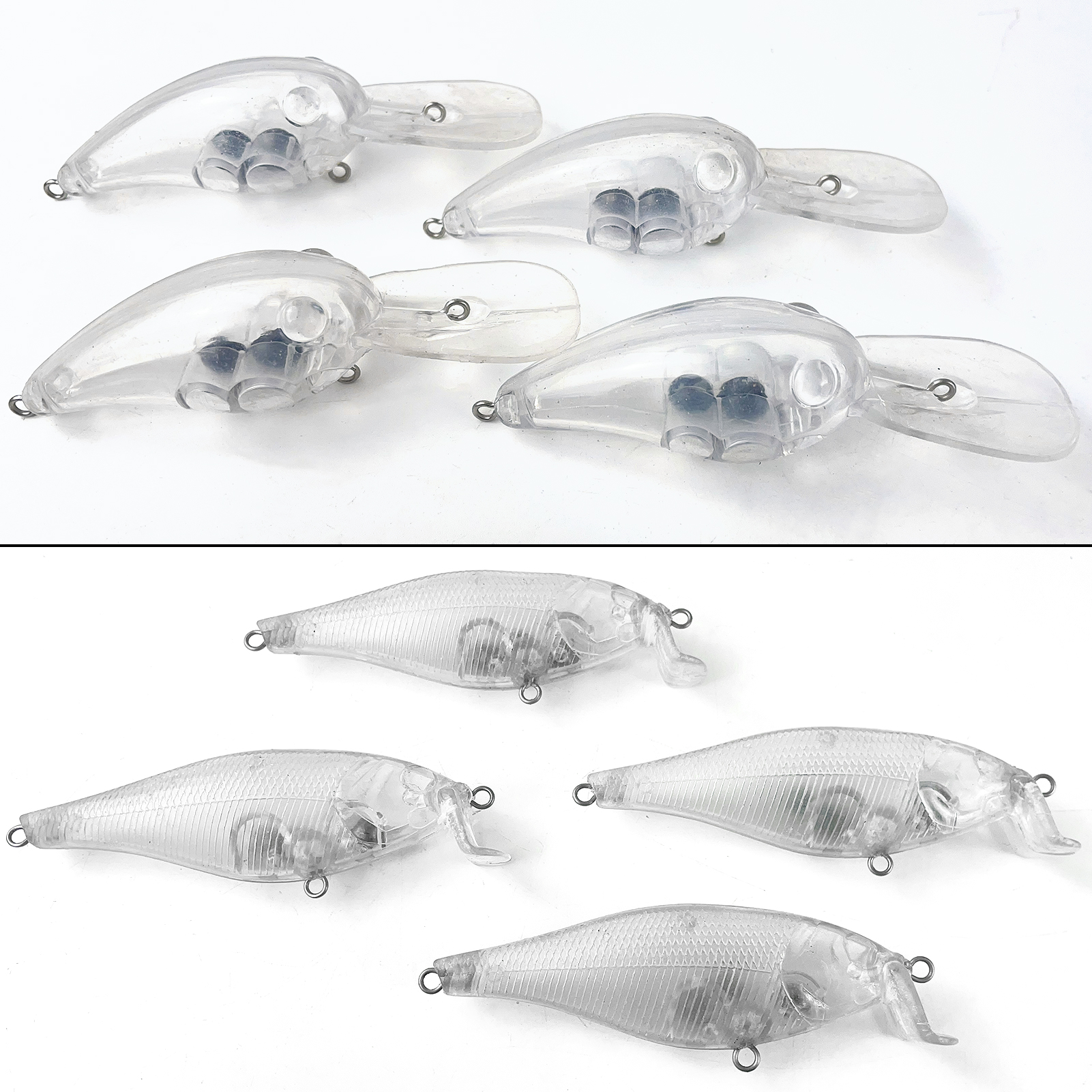 FREE FISHER Unpainted Lures Kit 15-33pcs/Lot Fishing Hard Baits Minnows VIB Crankbaits Poppers Allavailable DIY Blank Clear Artificial Baits