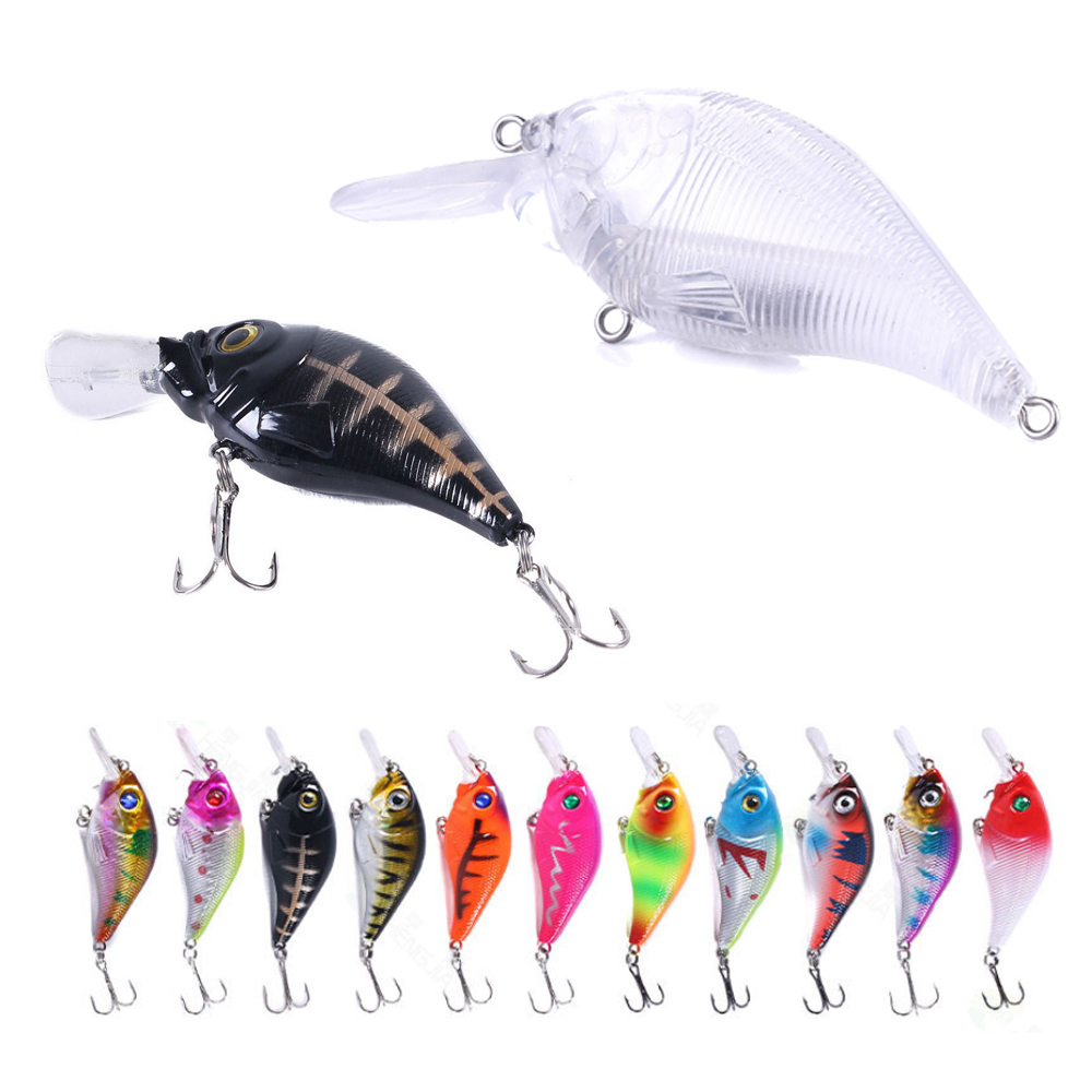 FREE FISHER 20pcs/Lot Crankbaits,Fishing Unpainted Lures,7.5cm 10g Blank Baits,DIY Crank Transparent Bait Embryo,Fishing Plugs 