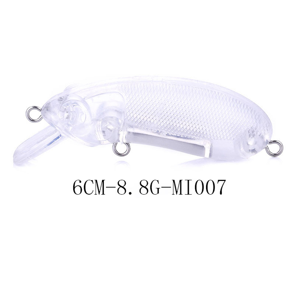 FREE FISHER 20pcs/Lot Unpainted Fishing Plugs,6cm 9g Blank Minnow Lures,DIY Nude Baits Body,Transparent Wobbler Hard Bass Baits 