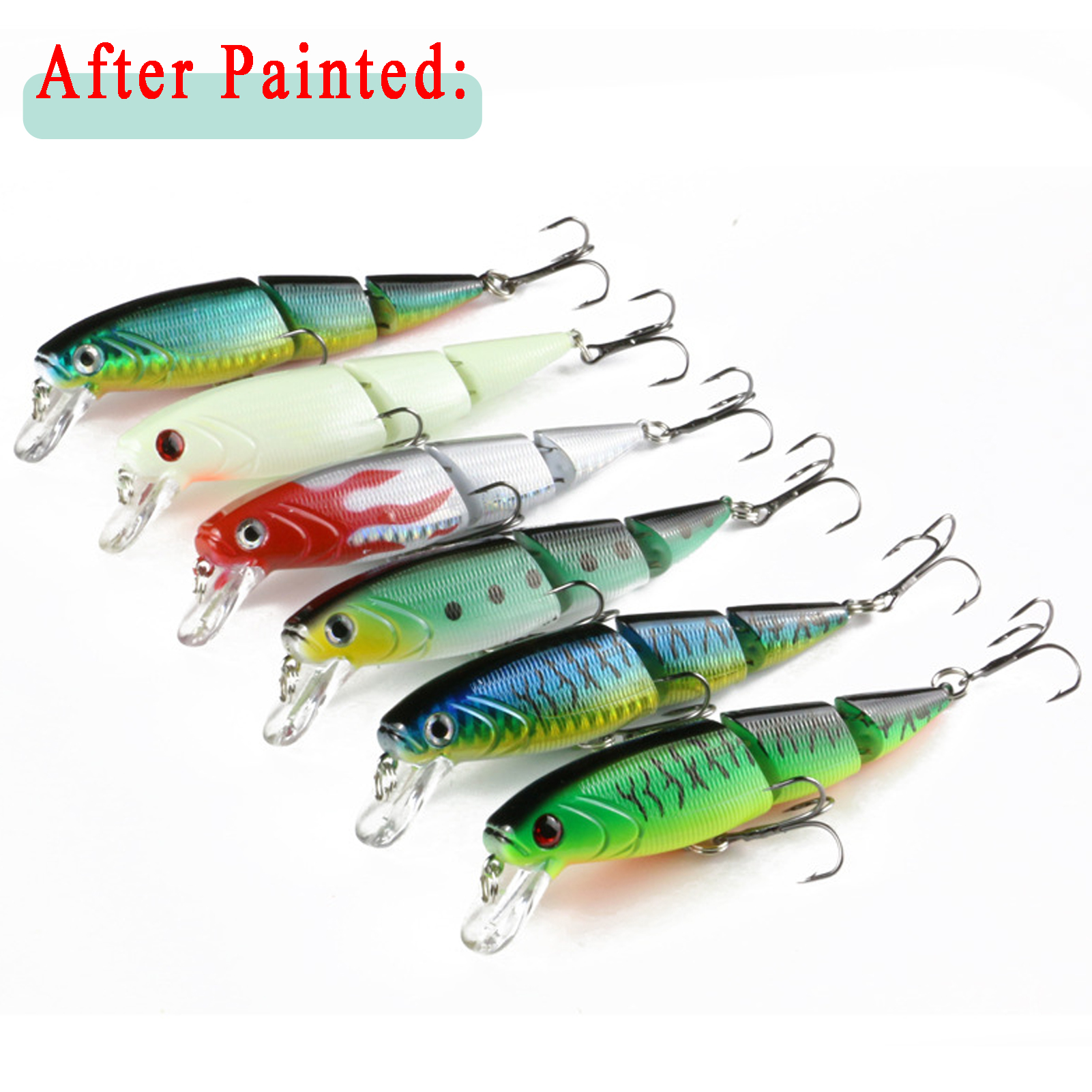 20pcs/Lot Fishing Unpainted Lures Multi-Section Minnows DIY Blank Transparent Bait Embryo 10.5cm 13.1g Rattles Artificial ABS Hard Baits
