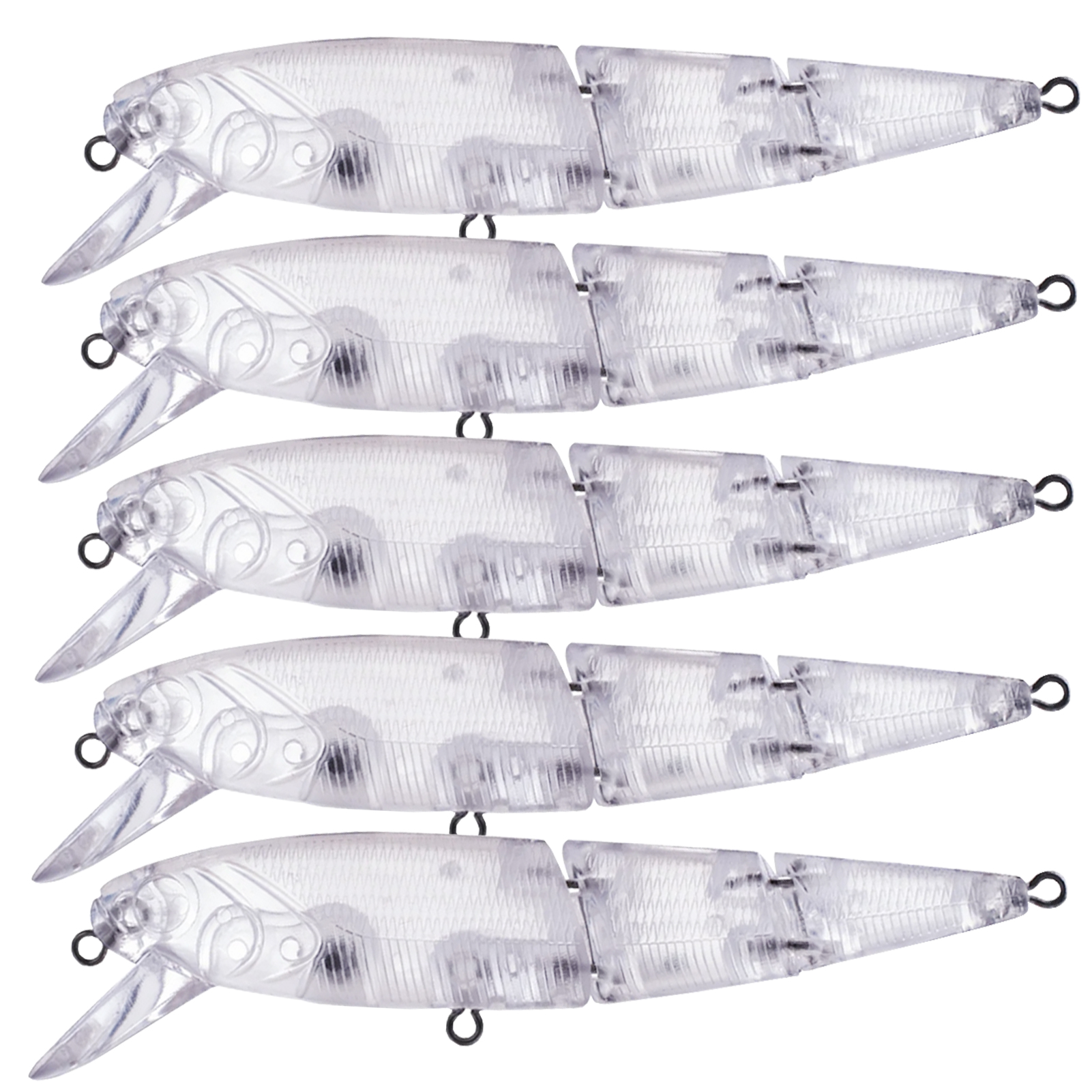 20pcs/Lot Fishing Unpainted Lures Multi-Section Minnows DIY Blank Transparent Bait Embryo 10.5cm 13.1g Rattles Artificial ABS Hard Baits