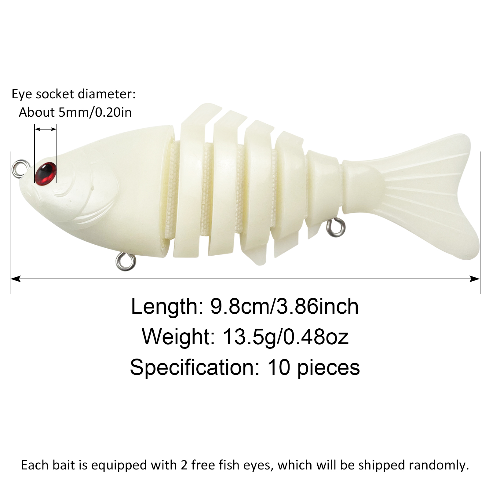 FREE FISHER 10pcs/Lot Multi-Section Fishing Unpainted Lures 9.8cm 13.5g DIY Blank Artificial ABS Hard Baits Rattles Transparent Bait Embryo