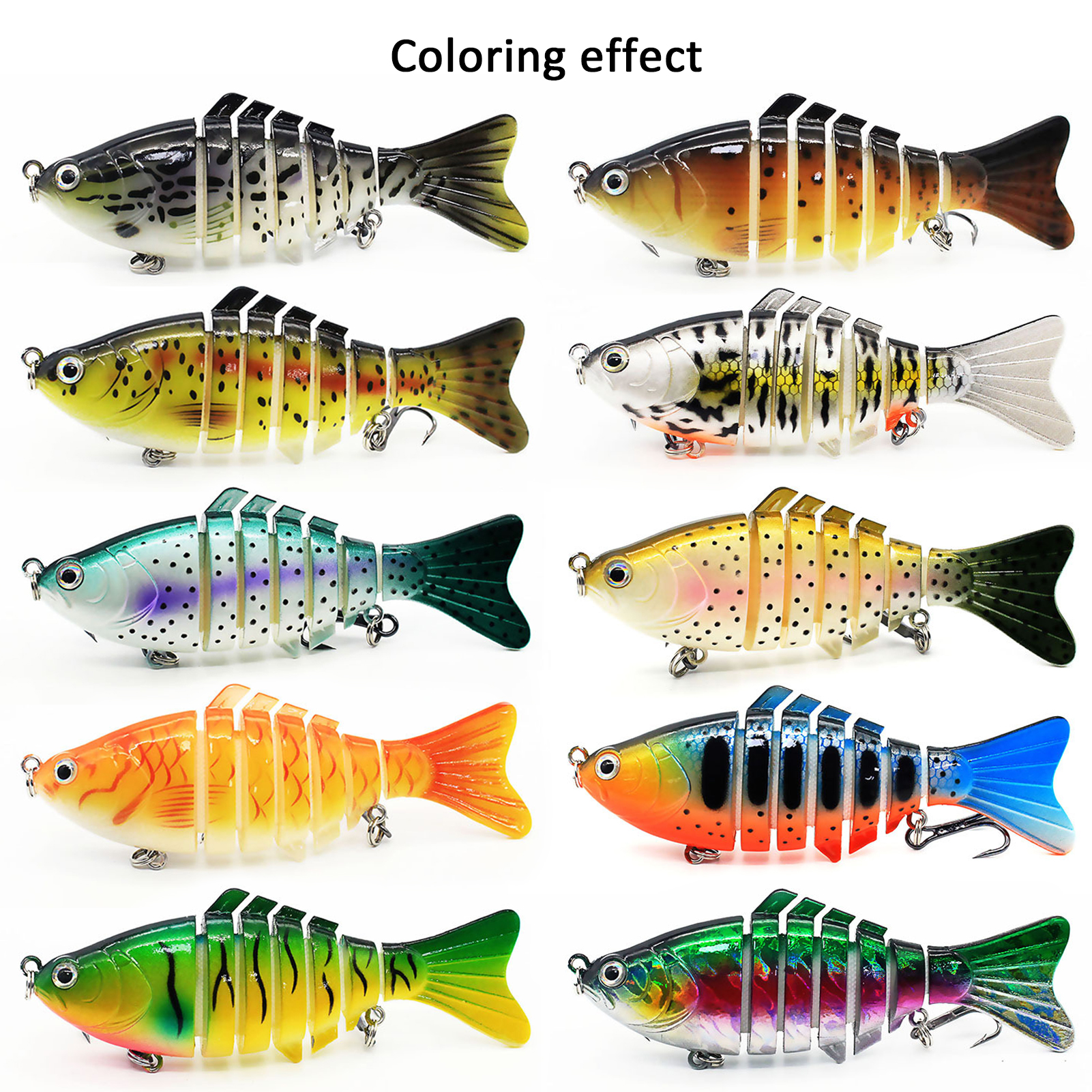 FREE FISHER 10pcs/Lot Multi-Section Fishing Unpainted Lures 9.8cm 13.5g DIY Blank Artificial ABS Hard Baits Rattles Transparent Bait Embryo