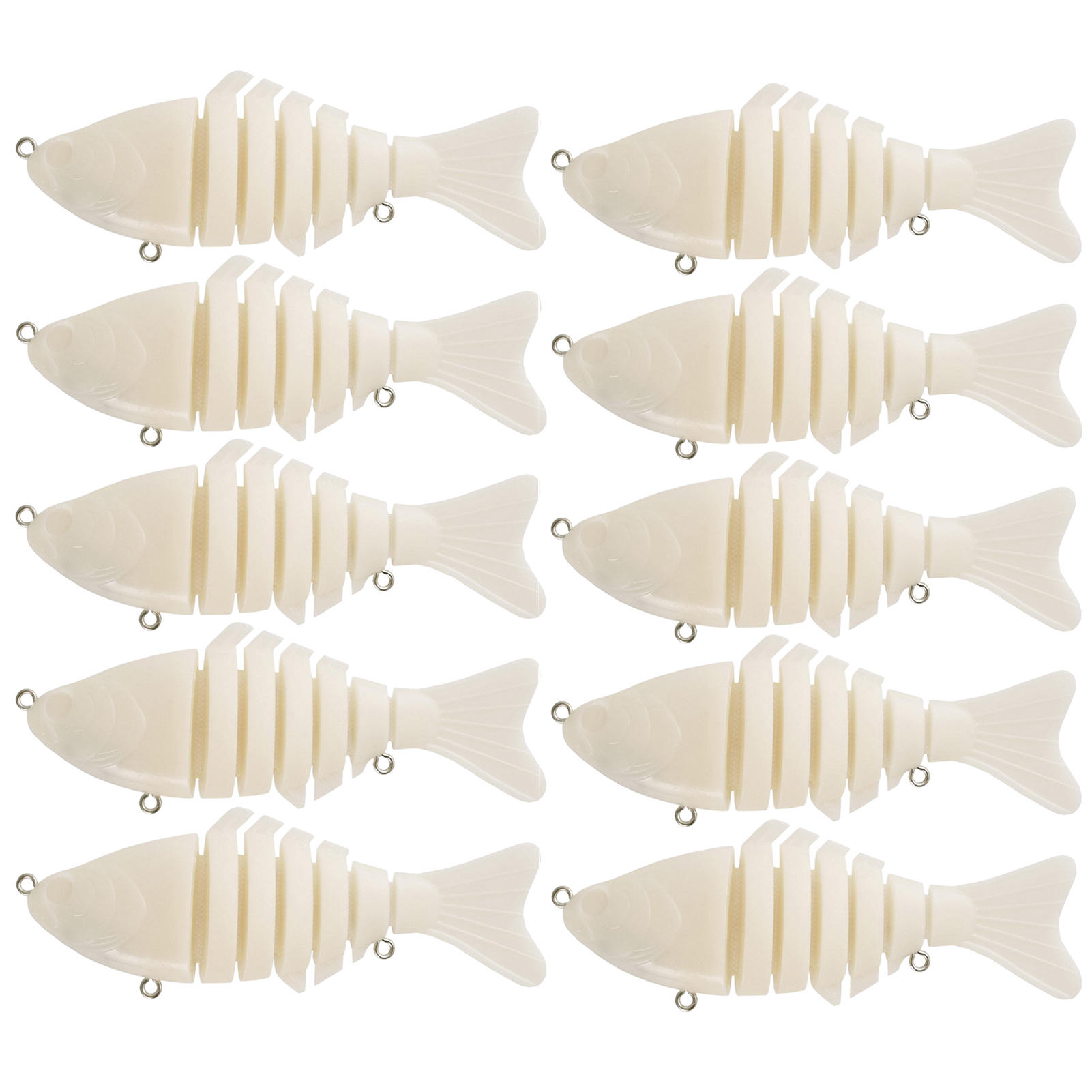 FREE FISHER 10pcs/Lot Multi-Section Fishing Unpainted Lures 9.8cm 13.5g DIY Blank Artificial ABS Hard Baits Rattles Transparent Bait Embryo