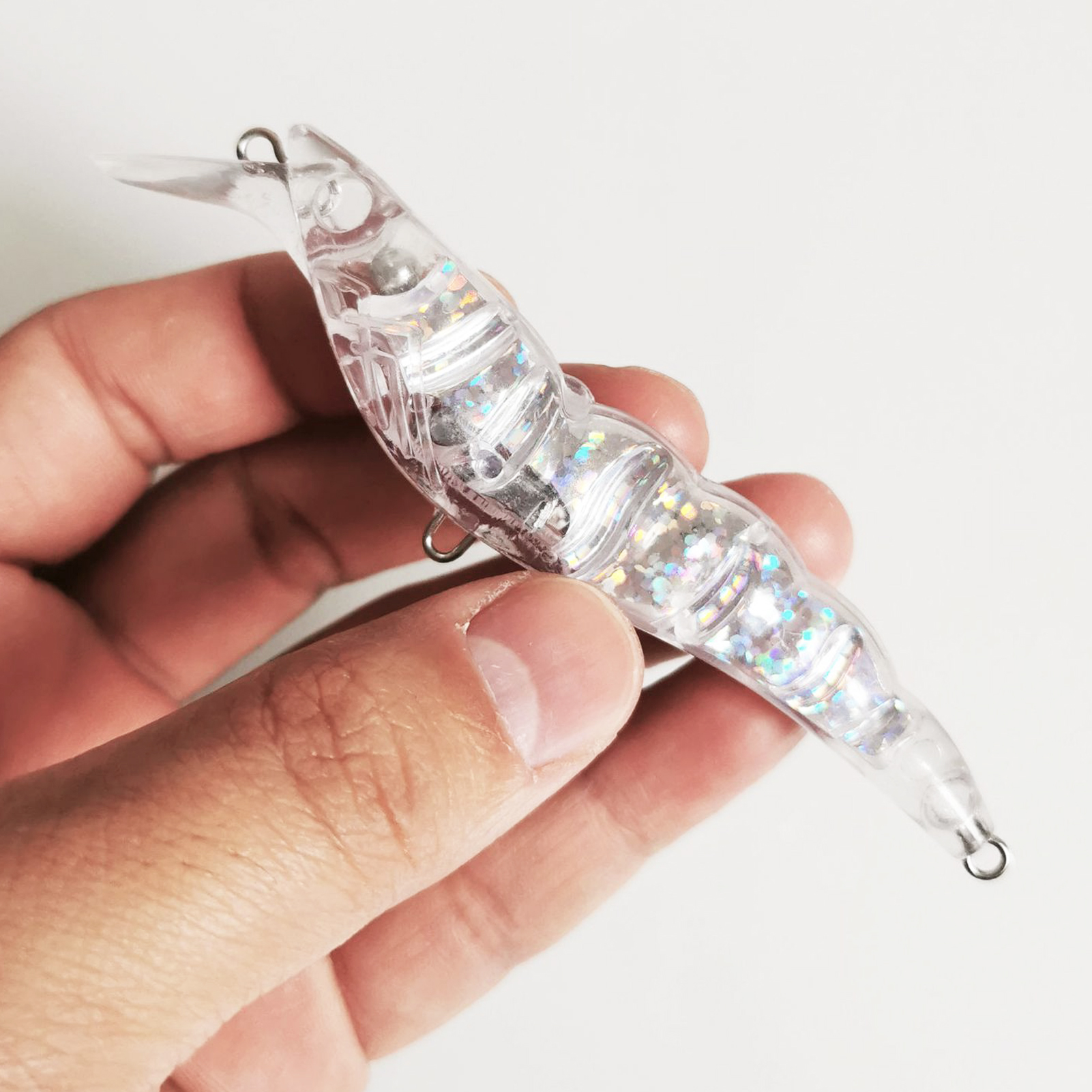 FREE FISHER Laser Fishing Unpainted Lures DIY Blank Pencil Lures 10cm/11.6g ABS Holographic Rattles Clear Artificial Hard Baits(Pack of 20)