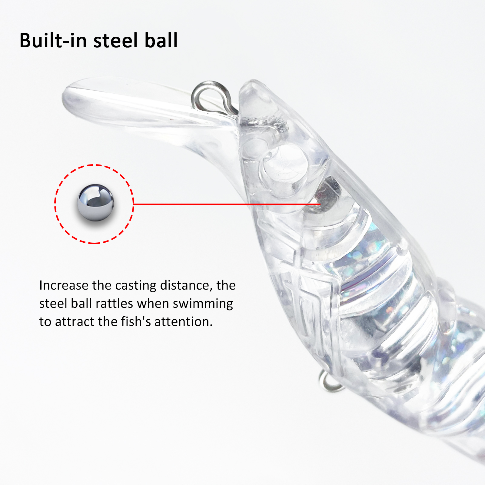 FREE FISHER Laser Fishing Unpainted Lures DIY Blank Pencil Lures 10cm/11.6g ABS Holographic Rattles Clear Artificial Hard Baits(Pack of 20)