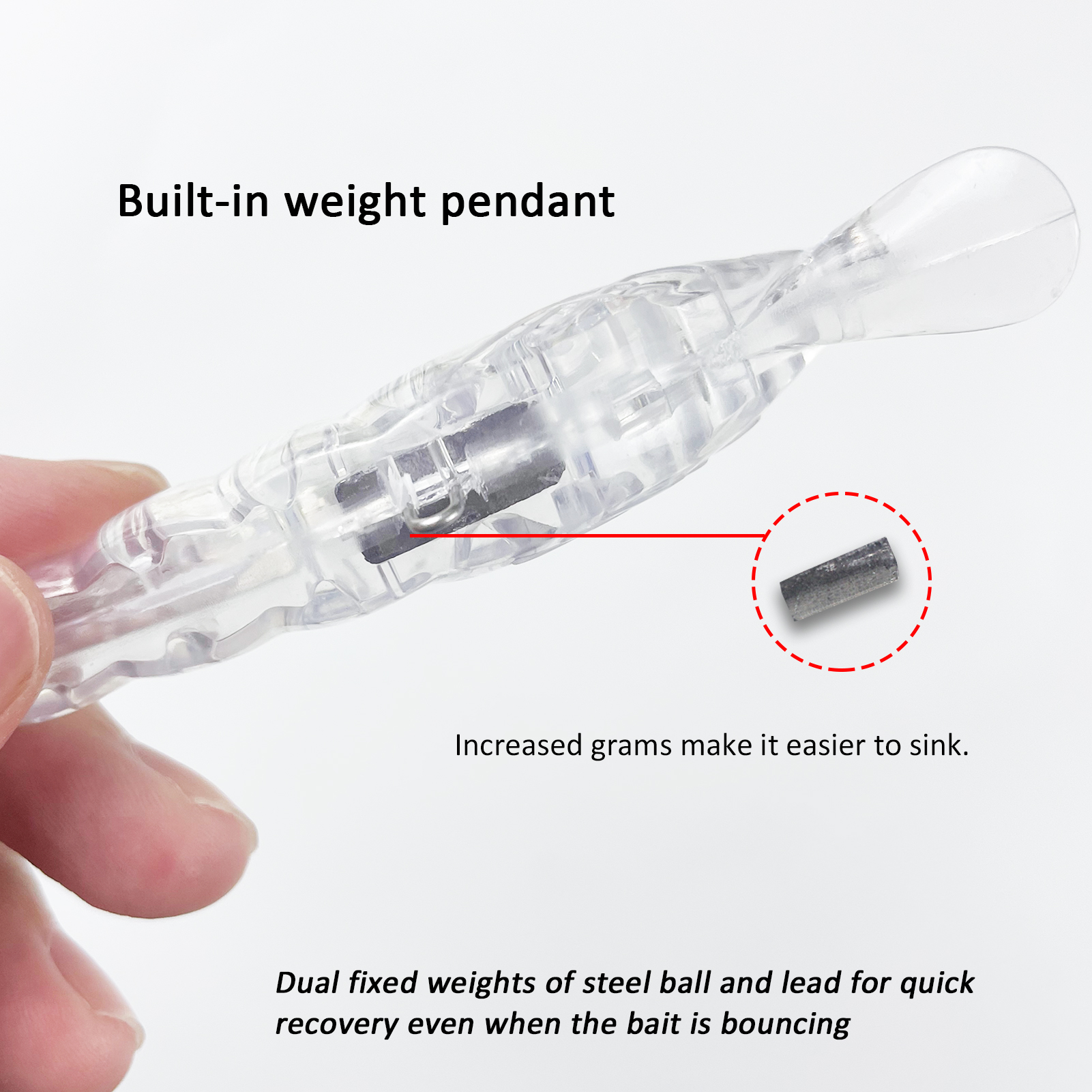 FREE FISHER Laser Fishing Unpainted Lures DIY Blank Pencil Lures 10cm/11.6g ABS Holographic Rattles Clear Artificial Hard Baits(Pack of 20)