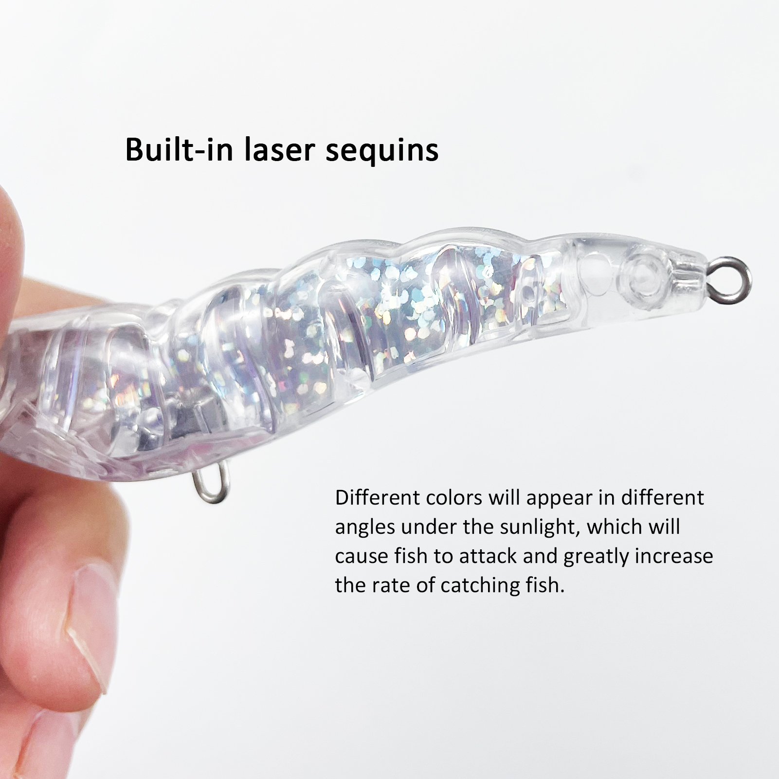 FREE FISHER Laser Fishing Unpainted Lures DIY Blank Pencil Lures 10cm/11.6g ABS Holographic Rattles Clear Artificial Hard Baits(Pack of 20)