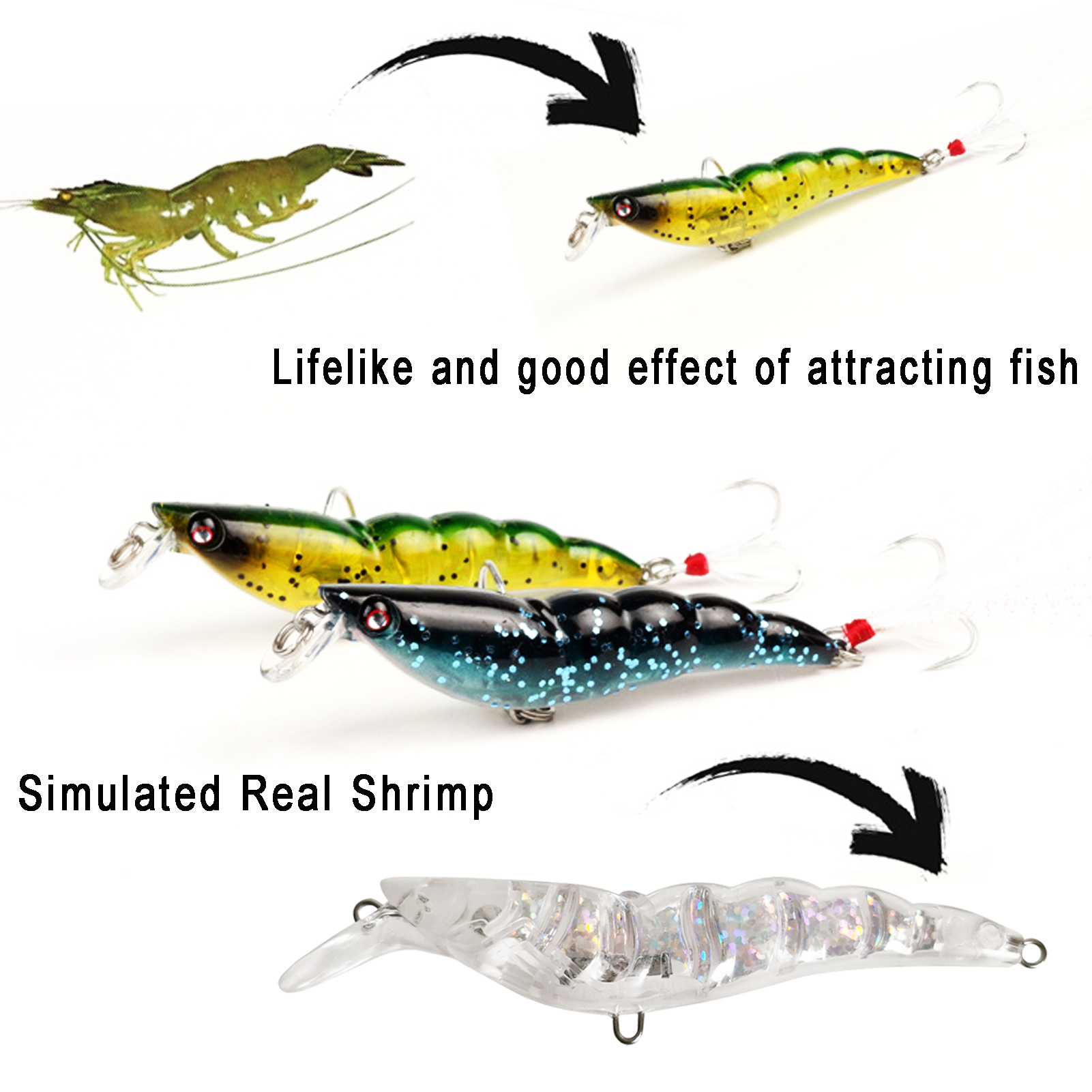 FREE FISHER Laser Fishing Unpainted Lures DIY Blank Pencil Lures 10cm/11.6g ABS Holographic Rattles Clear Artificial Hard Baits(Pack of 20)