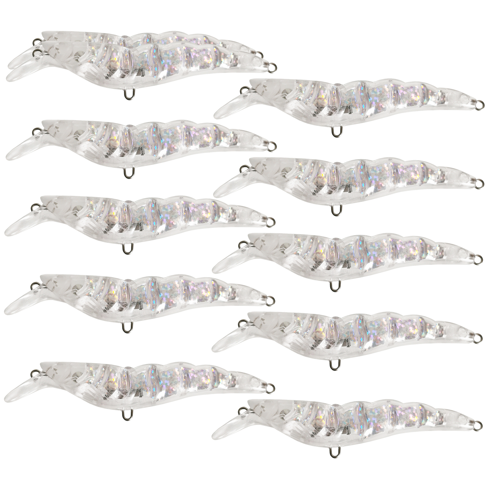 FREE FISHER Laser Fishing Unpainted Lures DIY Blank Pencil Lures 10cm/11.6g ABS Holographic Rattles Clear Artificial Hard Baits(Pack of 20)