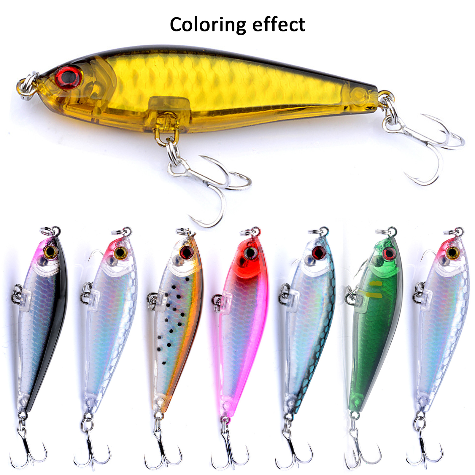 FREE FISHER Fishing Unpainted Lures 20pcs/Lot Laser DIY Blank ABS Holographic Rattles Clear 7.5cm/7g Hard VIB Lures Artificial Crankbaits