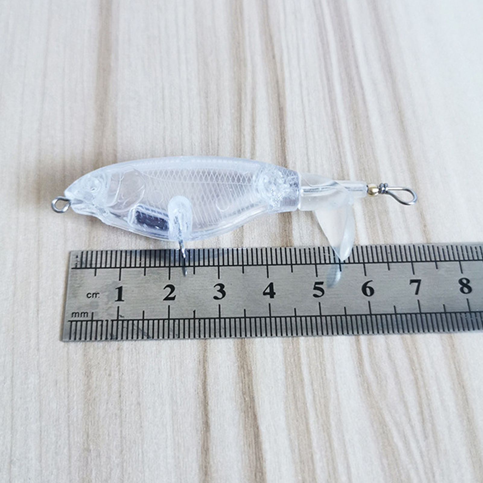 FREE FISHER Unpainted Baist 20pcs/Lot Rotated Tail Splasher Fishing Lures 6.5cm 5g Blanks Baits DIY Clear Lures Topwater Fishing Tackles