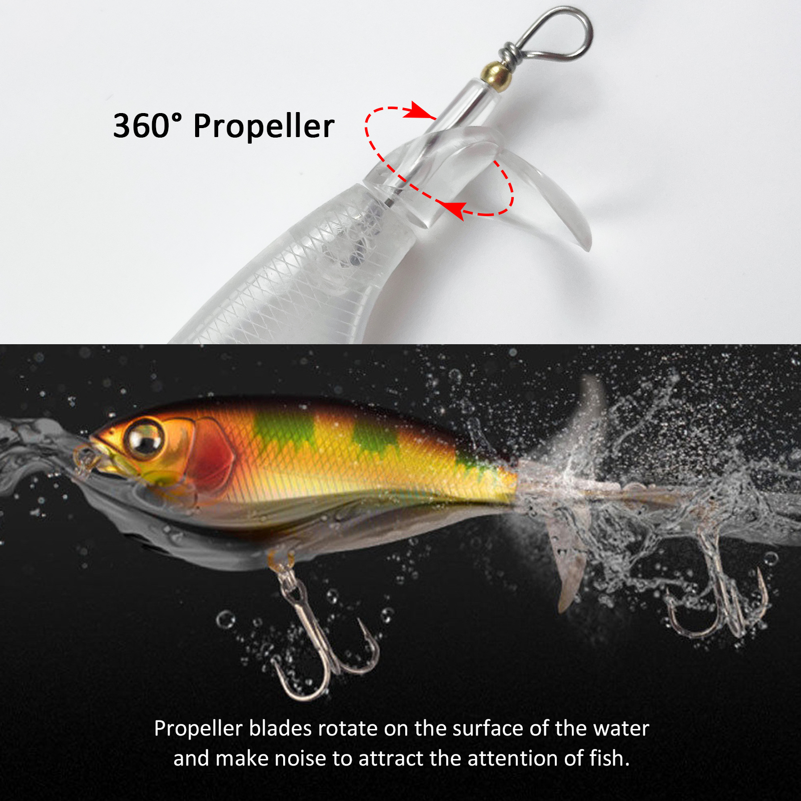 FREE FISHER Unpainted Baist 20pcs/Lot Rotated Tail Splasher Fishing Lures 6.5cm 5g Blanks Baits DIY Clear Lures Topwater Fishing Tackles