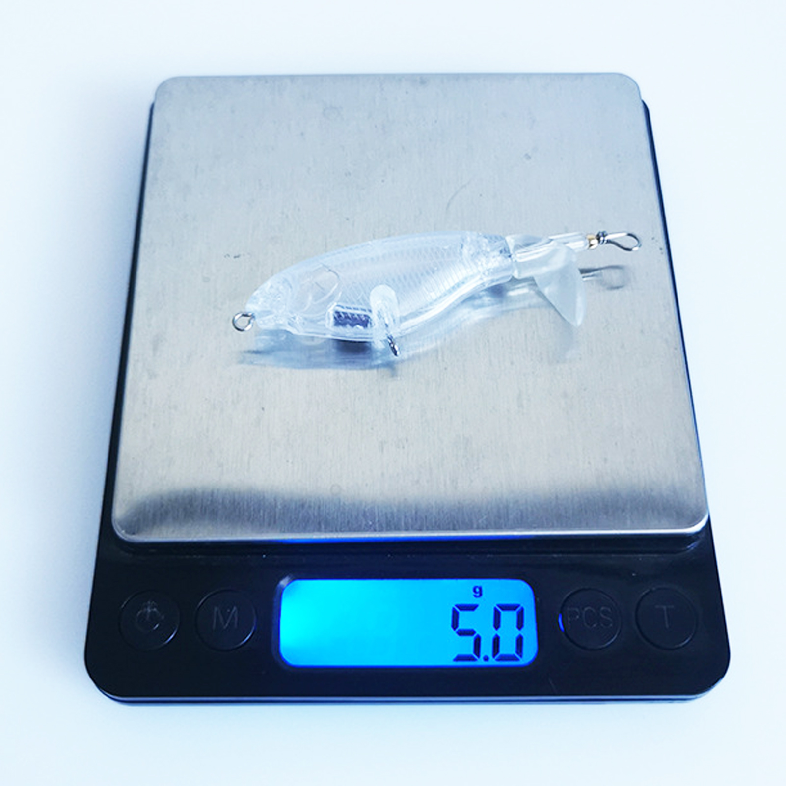 FREE FISHER Unpainted Baist 20pcs/Lot Rotated Tail Splasher Fishing Lures 6.5cm 5g Blanks Baits DIY Clear Lures Topwater Fishing Tackles