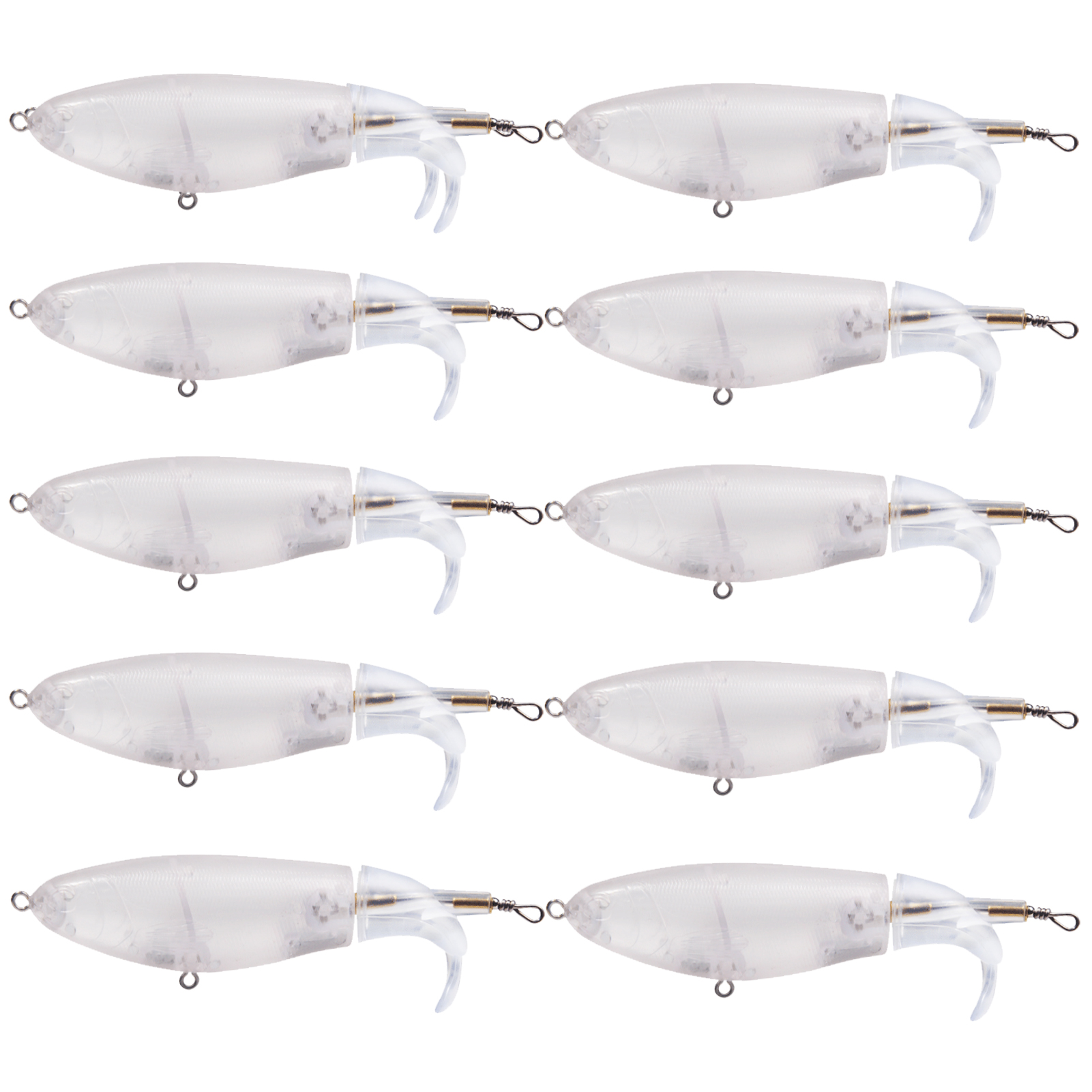 FREE FISHER Unpainted Baist 20pcs/Lot Rotated Tail Splasher Fishing Lures 6.5cm 5g Blanks Baits DIY Clear Lures Topwater Fishing Tackles