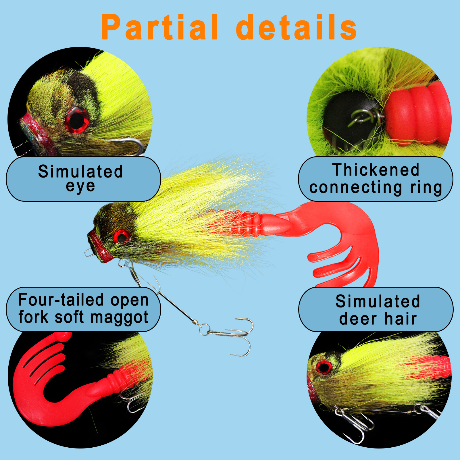 FREE FISHER 1pcs Multi Jointed Swimbait 21.5cm/83g Artificial Bait Fishing Soft Mouse Lure Hooks Saltwater Bucktai Hair Rat Baits for Pike Bass