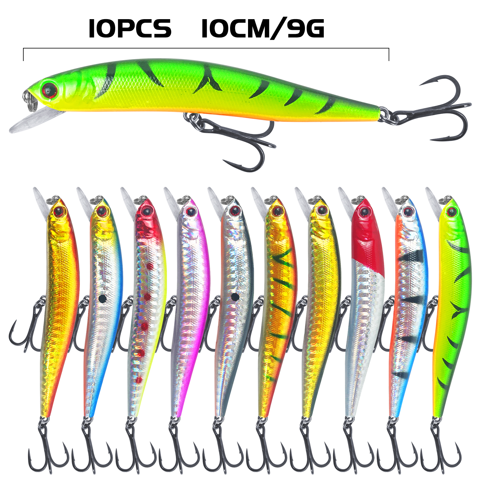 FREE FISHER 43pcs/Lot Fishing Hard Lures Kit,Mixed Minnows,Crankbaits Poppers,Bass Fishing Baits,Simulated Artificial Lures Set