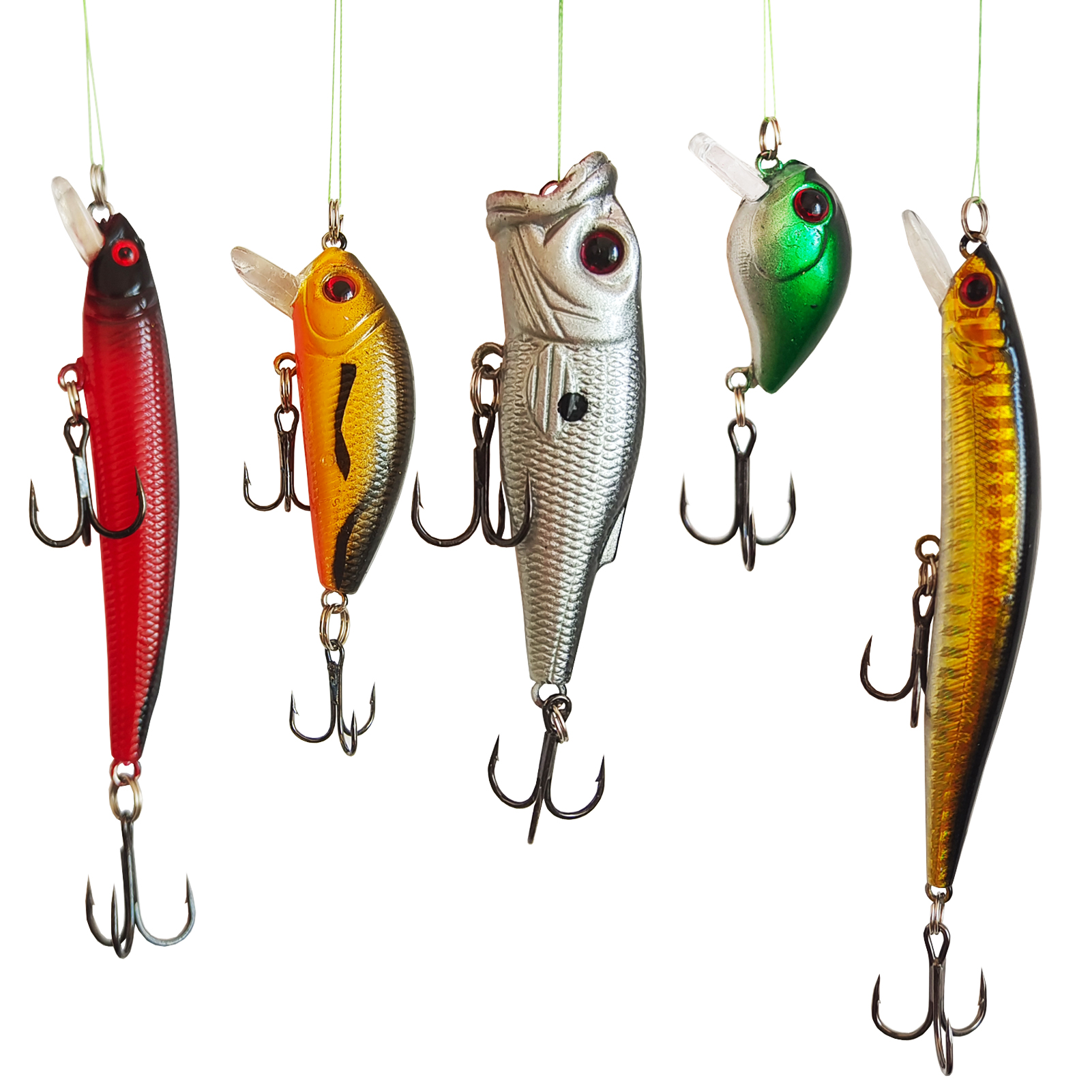 FREE FISHER 43pcs/Lot Fishing Hard Lures Kit,Mixed Minnows,Crankbaits Poppers,Bass Fishing Baits,Simulated Artificial Lures Set