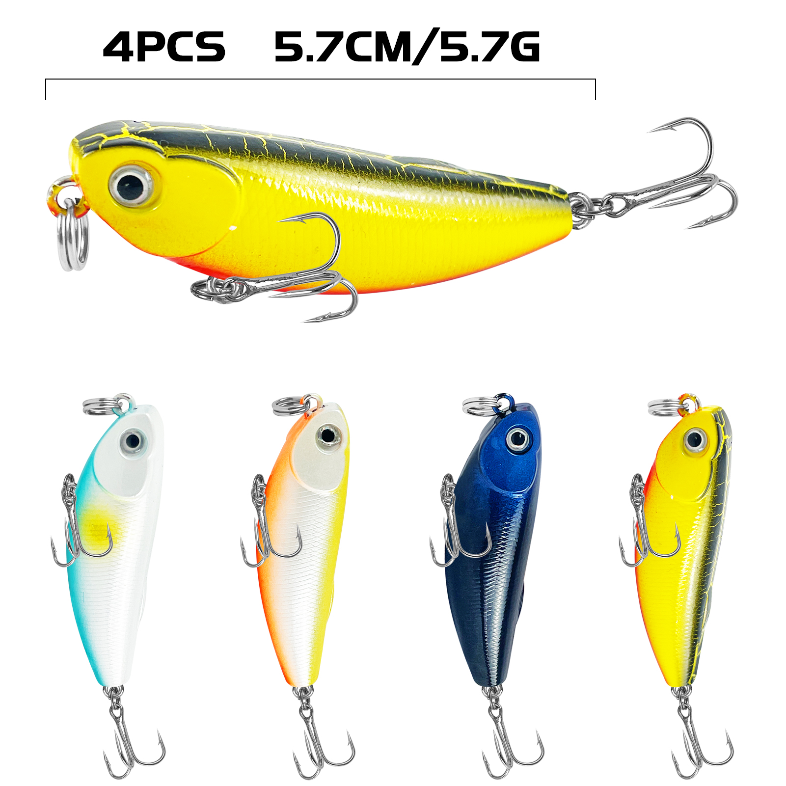 FREE FISHER 20pcs Freshwater Hard Baits Kit,Minnows Poppers,VIB Pencil Lures,Bass Fishing Baits,Simulated Artificial Lures Set