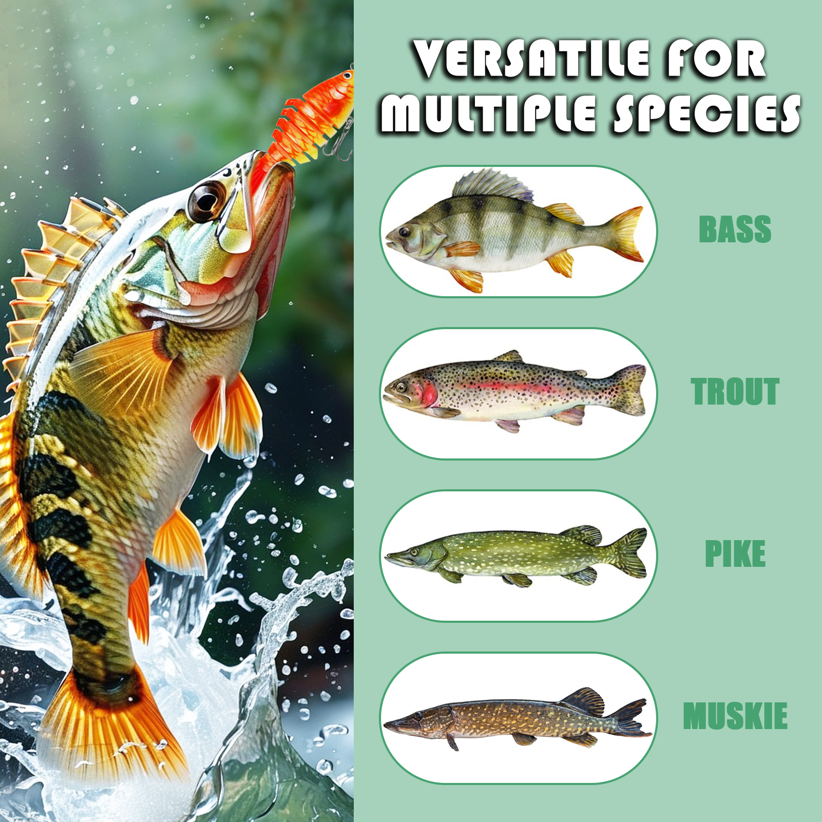 FREE FISHER 5pcs/Lot Fishing Jerkbaits,10cm 15g Multi-Section Lure,Bionic Artificial Baits,Multi Jointed Slow Sinking Swimbaits for Freshwarer/Saltwater