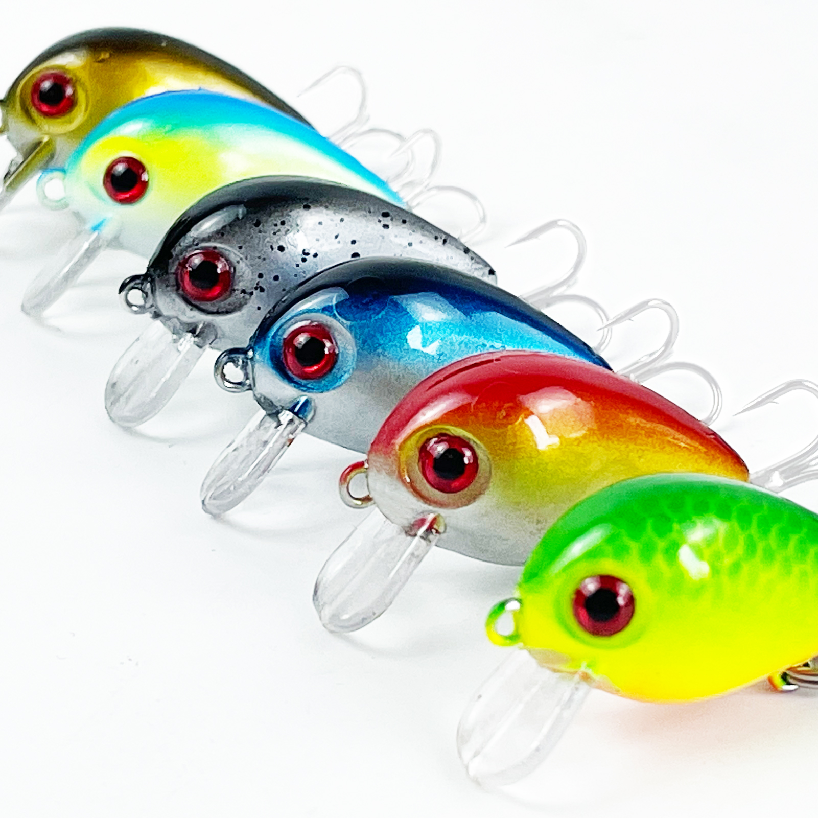 FREE FISHER 6pcs Hard Crankbaits,3cm 2g/1.2inch 0.07oz Topwater Lures Kit,Micro Swimbait,Fishing Artificial Lures for Bass Trout